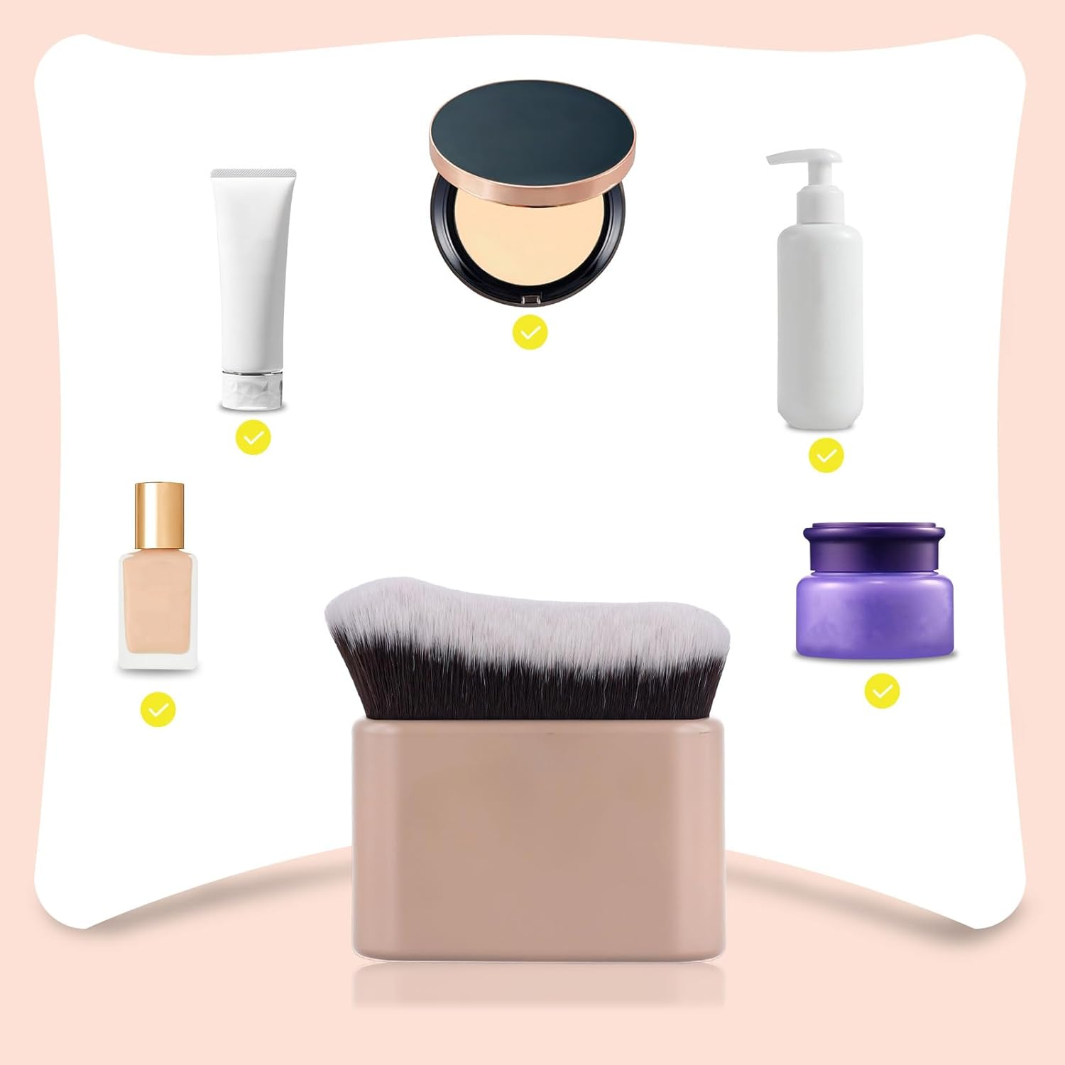 Self Tanning Brush, Self Tanner Liquid Foundation Body Makeup Brush Spray Tan Applicator Blend Brush Blending Beauty Brushes for Face Leg (Flesh Pink) image number 3