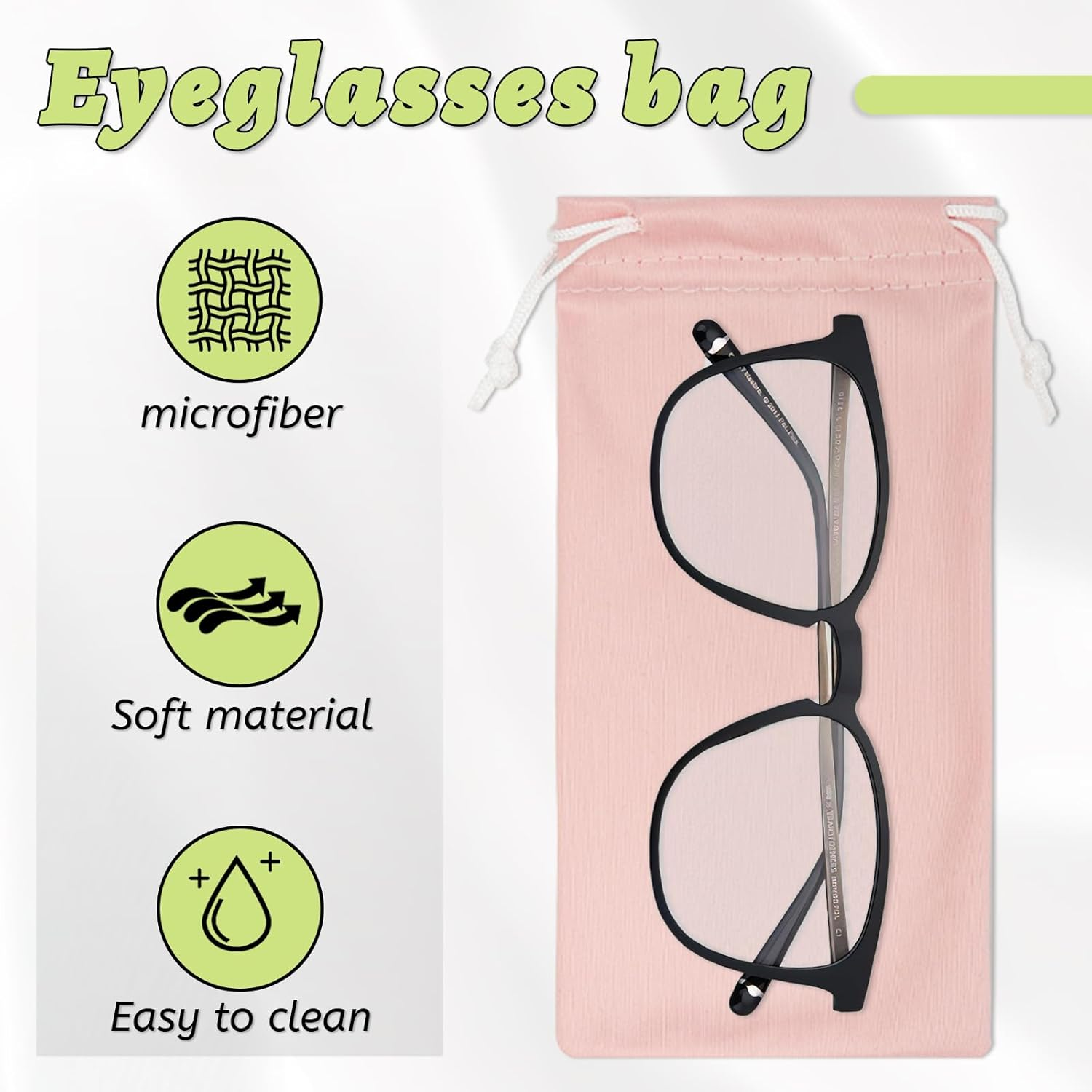 GTILE 24 PCS Colorful Microfiber Glasses Pouch, Soft Sunglasses Pouch, Portable Drawstring Pouch, Eyeglass Pouch Women Men image number 2