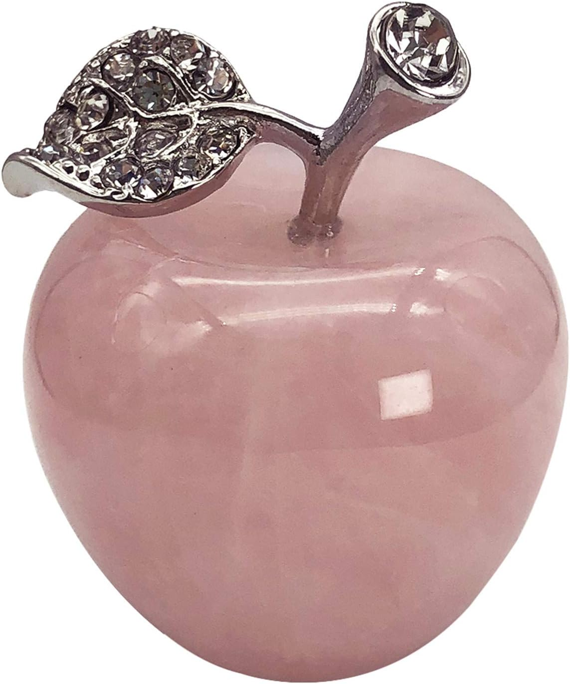 Neyisaa Synthetic Opalite Crystal Apple Decor, Healing Crystals Pocket Stone Fruit Figurine Craft Home Decoration 30Mm - Colorful Ocean Agate image number 1