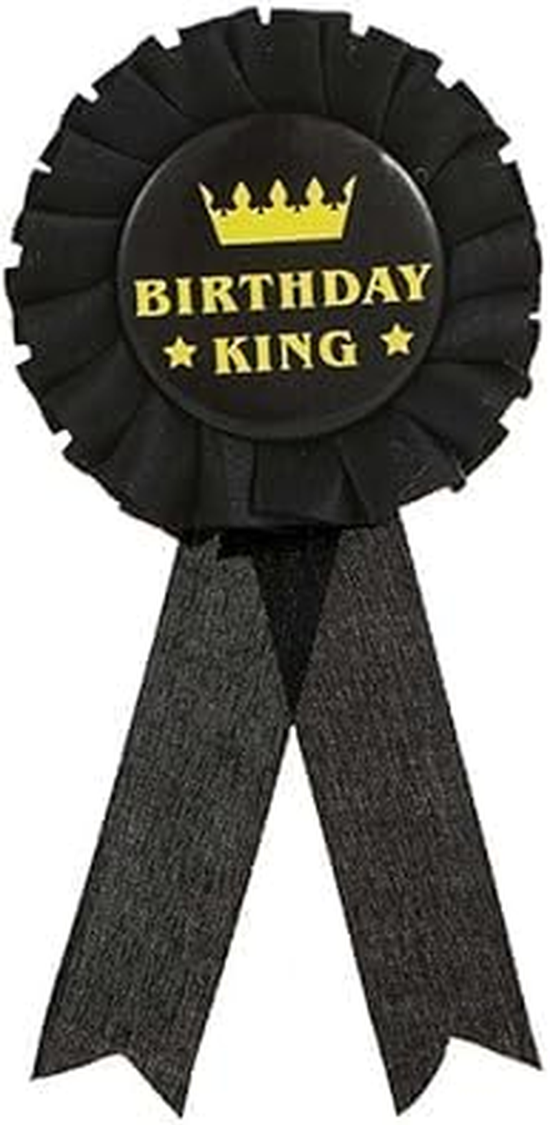 Birthday King Award Ribbon,Blue Satin Fabric Birthday Men Tinplate Badge Pin,Happy Birthday Party Accessory Brooch Pins,Happy Birthday Boy Party Button Pins（Blue）