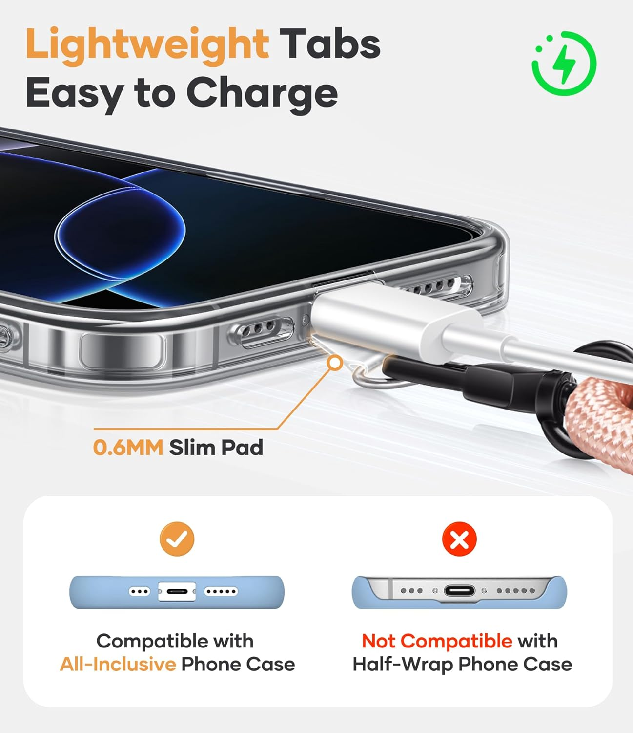 For Phone Lanyard Crossbody with 2X TPU Clear Phone Tabs, Retractable Cellphone Lanyard, Premium Metal Buckles, Skin-Friendly, Universal Wrist Strap Leash for Women Men,Pink-Gold - Pink Gold image number 4