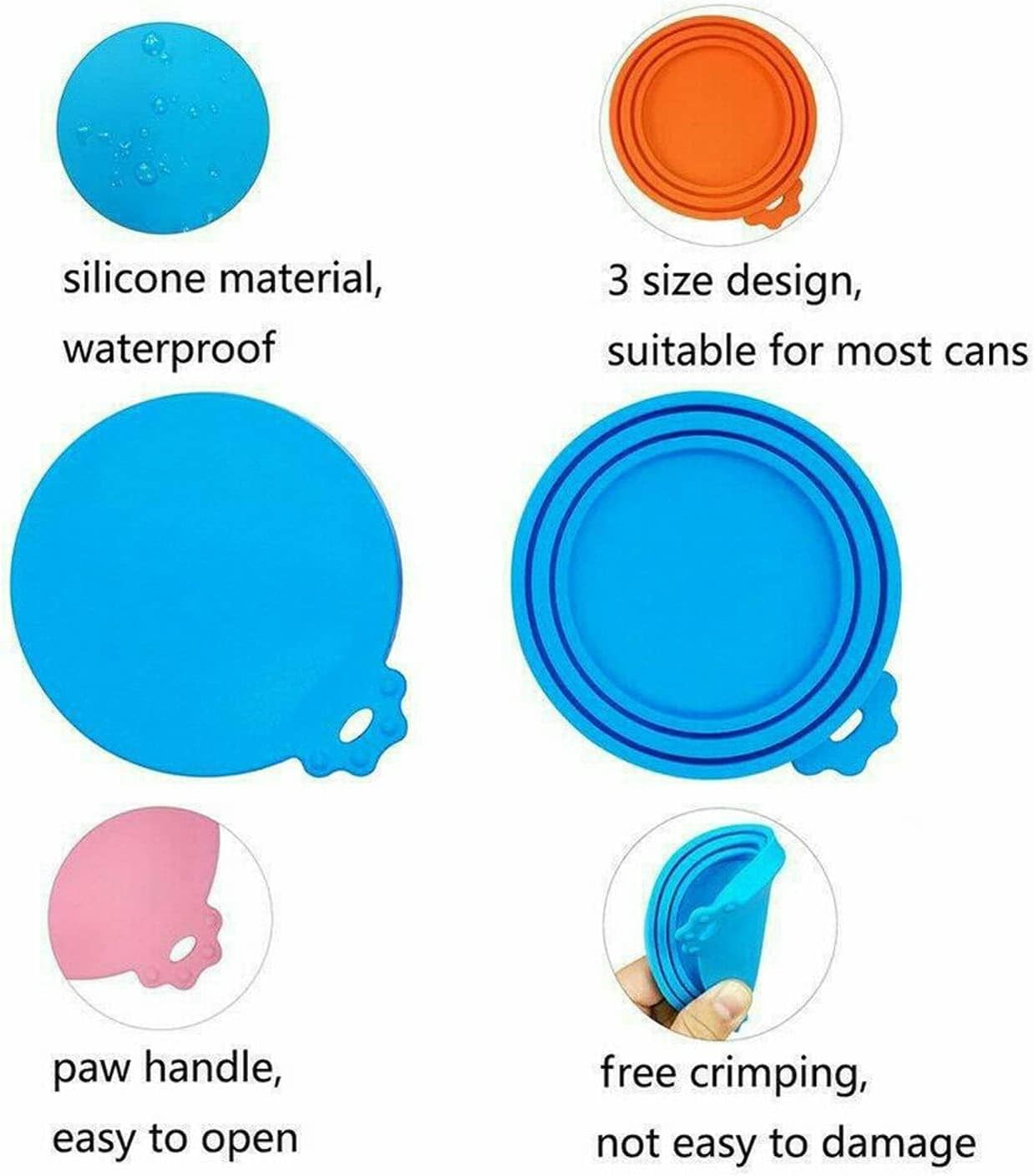 2Pc Pet Food Can Cover Lid Dog Cat Pet Tin Silicone Reusable Storage Cap Silicone Can Covers with Food Safe (Green(2Pcs)) image number 2