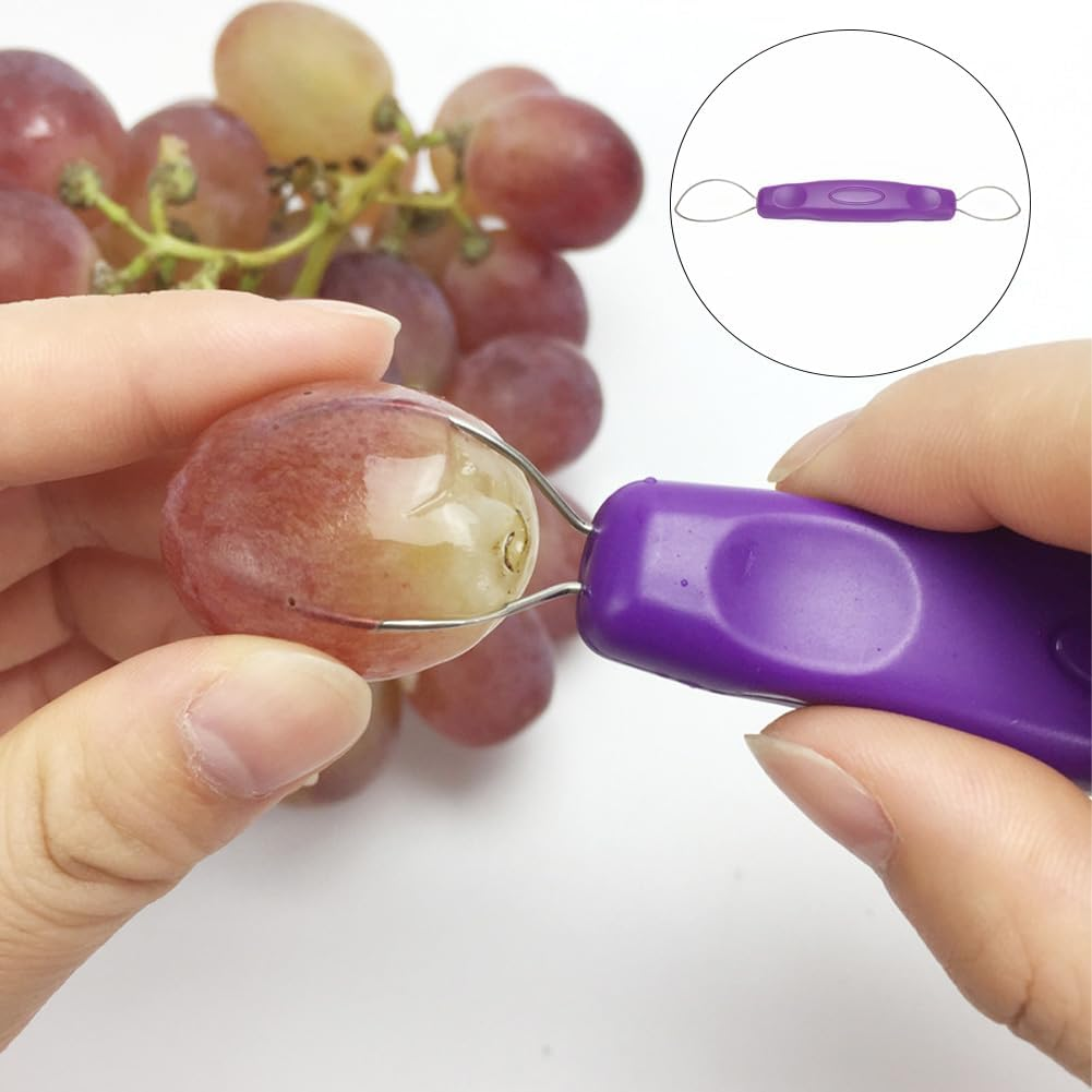 Multi-Function Fruit Kits Purple Grape Peeler Remover Portable Stainless Steel Grape Peeler Mini Kitchen Gadget Peeling Tool Fruit Accessory image number 1