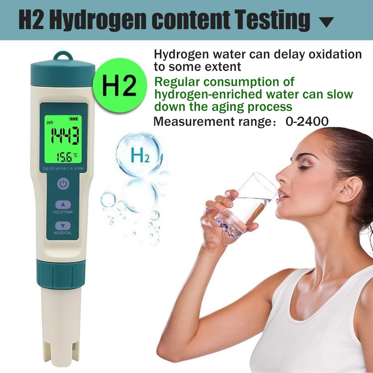 B-Qtech Digital Water Quality Tester 8 in 1, PH/TDS/EC/ORP/S.G/H2/SALT/TEMP Tester, Portable Water Tester for Drinking Water/Swimming Pool/Spa/Laboratory/Aquaria image number 6