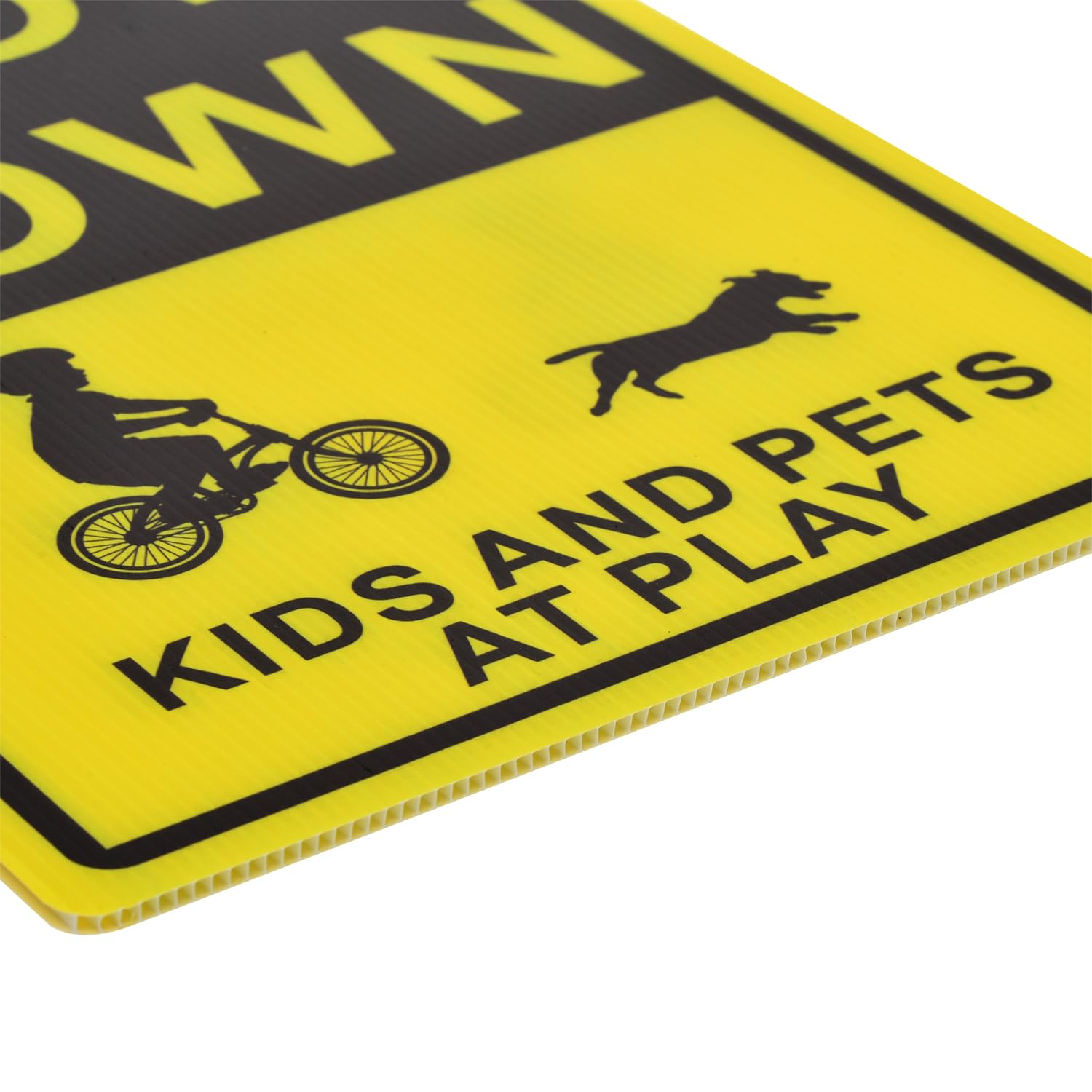 Kichwit 2 Pack Double Sided Slow down Kids and Pets at Play Yard Signs with Metal Stakes, Sign Measures 11.8 X 15.7 Inches image number 4