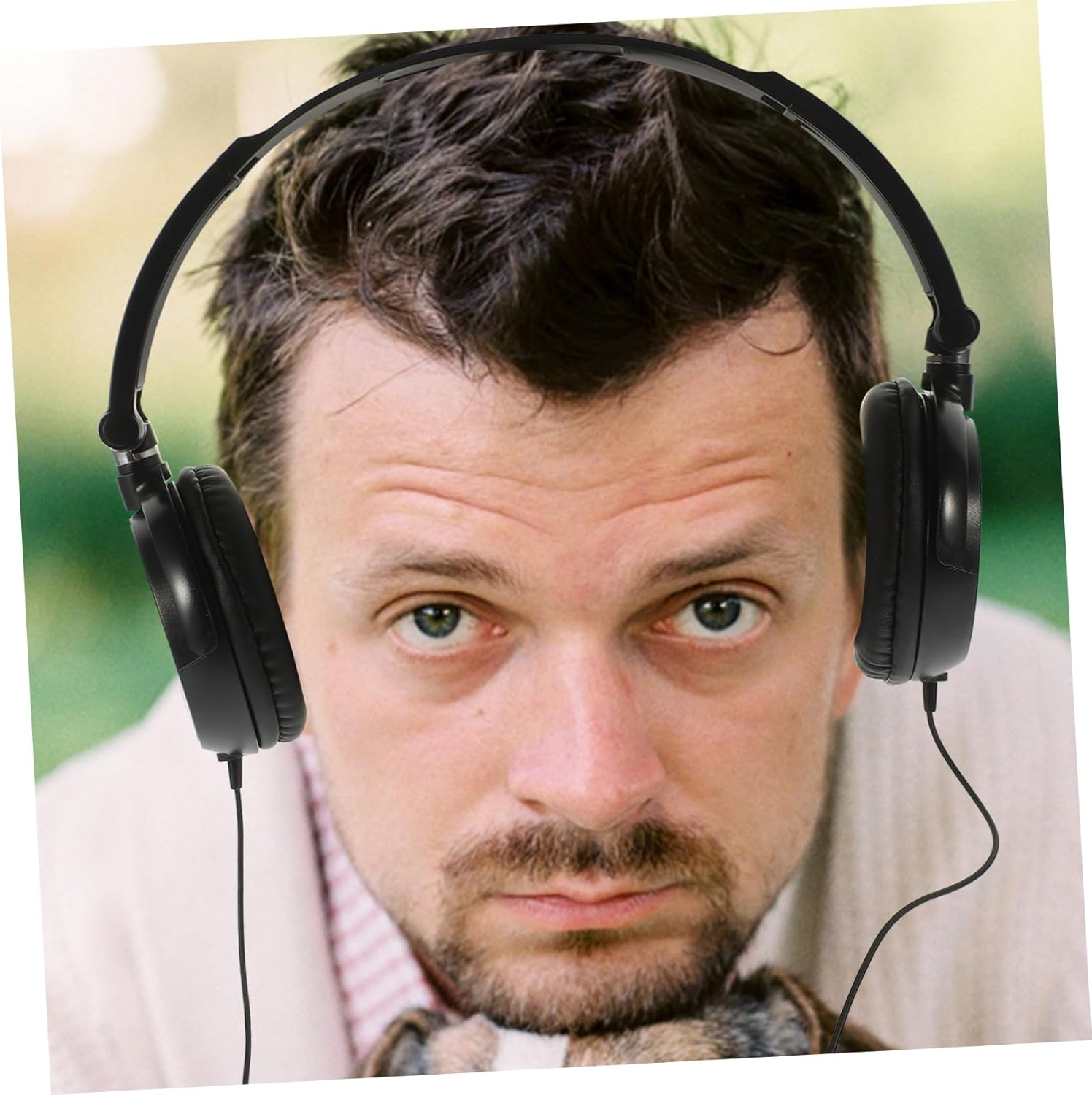 Operitacx Foldable over Ear Headphones with Microphone and Volume Control for Smartphones PC Laptop Tablet Lightweight Comfortable Design Black