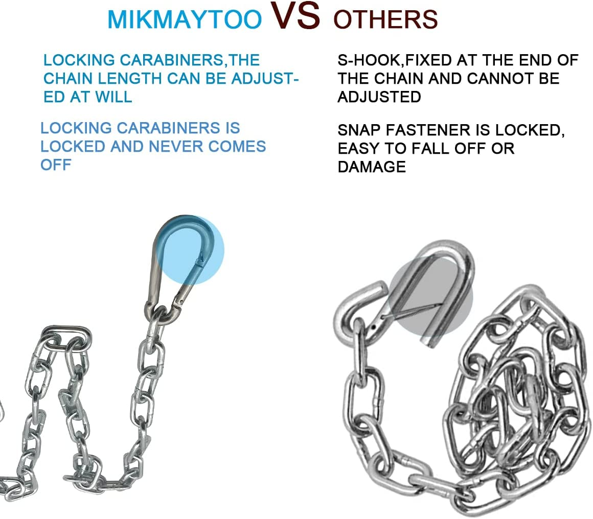 3/16" X 48" Trailer Safety Chain with Locking Carabiners Grade 30 (M5 Trailer Safety Chain-1Pcs) image number 1