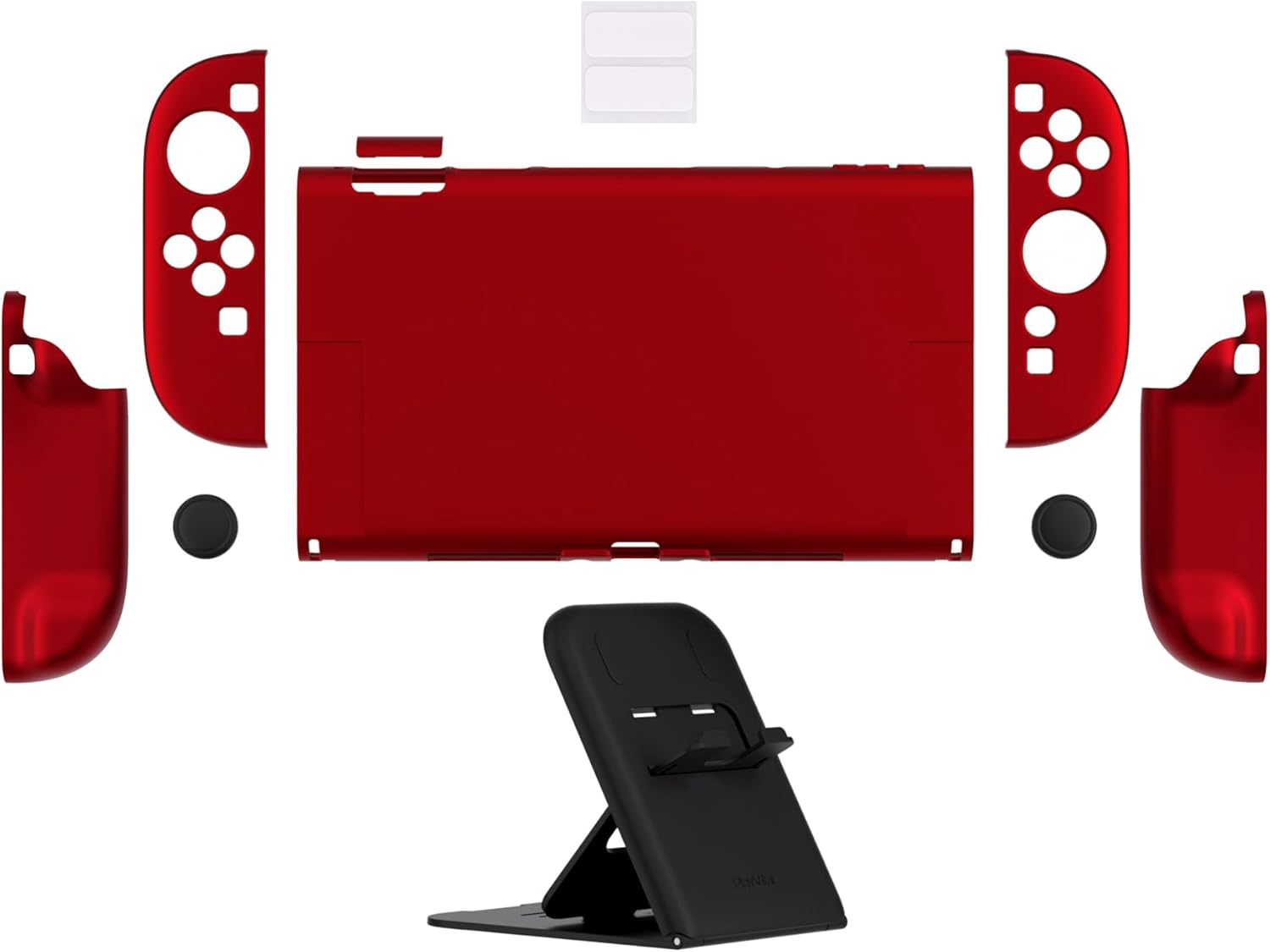 Playvital Hard Case for Nintendo Switch 2 with Extra Stand & Thumb Grip Caps | Split Design, Dockable Protective Full-Body Shell Cover for Nintendo Switch 2 | Solid Color Series, Scarlet Red image number 4