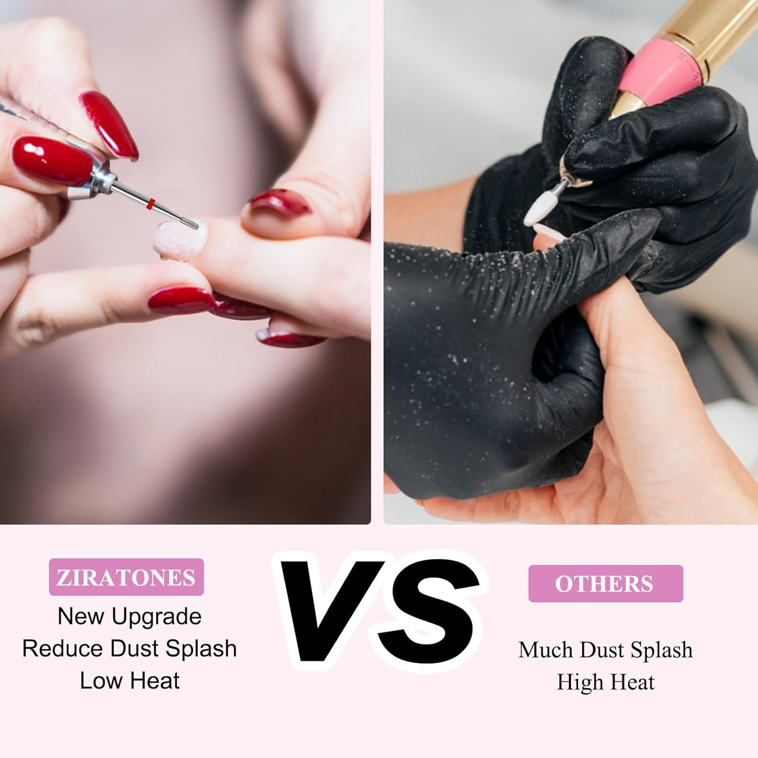 ZIRATONES Cuticle Nail Drill Bit, Pro Diamond Cuticle Bits for Nails Nail Buffer Bit Nail Trimer, under Nail Cleaner Cuticle Remover Nail Prepare for Nail Salon Manicure(Mini round Top Barrel-Fine) image number 6