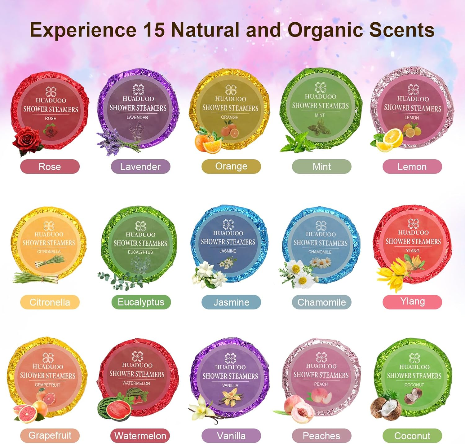 Shower Steamers Aromatherapy Birthday Gifts for Women and Men,30 Pack Shower Bombs for Stress Relief and Relaxation,Self-Care,Organic Essential Oils Relaxation Home SPA for Mothers Day Gifts image number 4