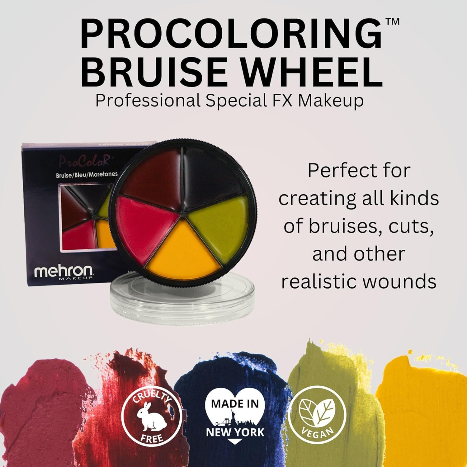 Mehron Makeup 5 Color Bruise Wheel for Special Effects| Movies| Halloween image number 2