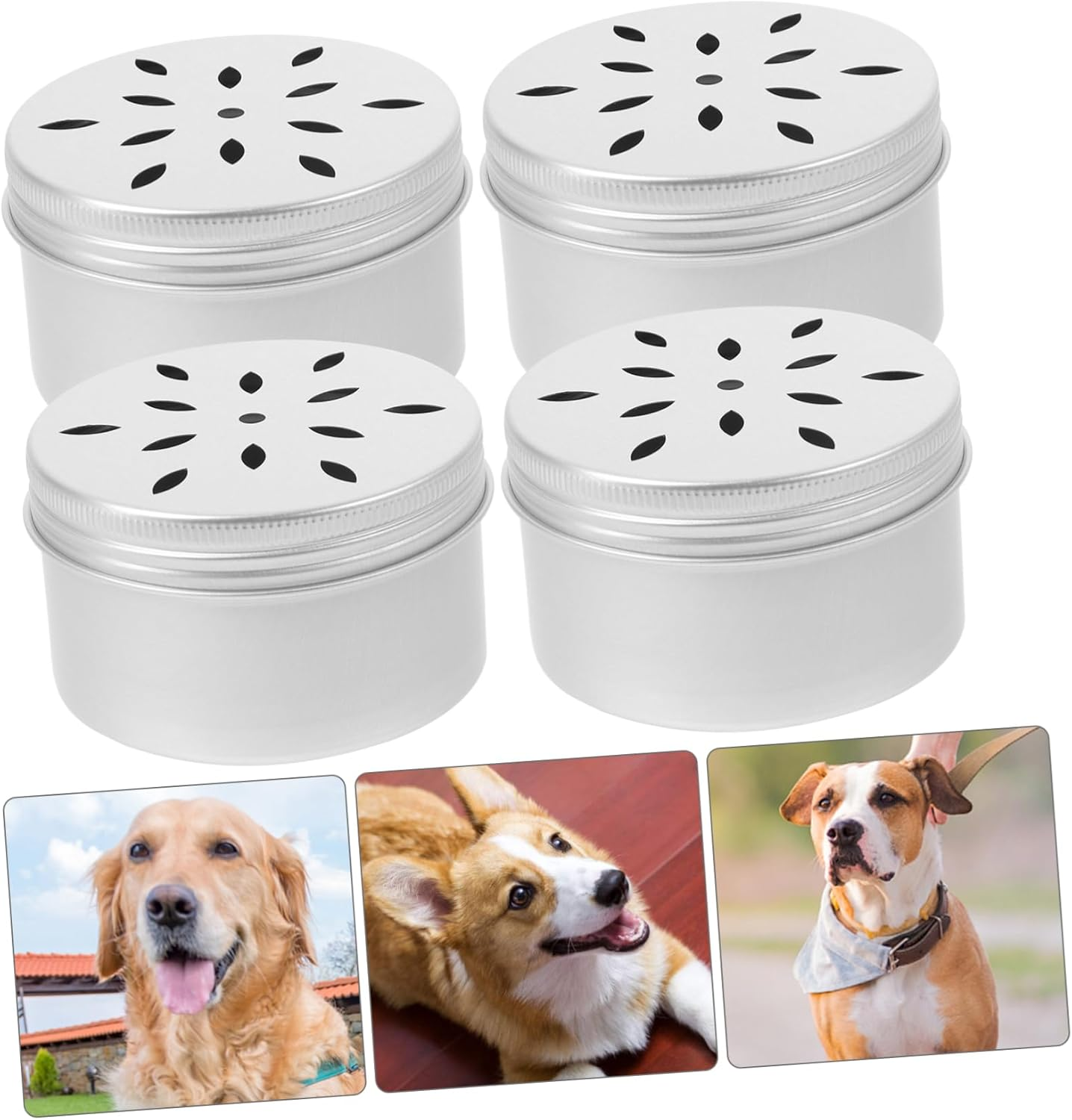 WOONEKY Pack of 10 Dog Training Containers for Dog Food, Metal Container with Lid, Puppy Dog Odour Sniffing Box, Odour Training Case, Dog Training Box, Aromatherapy, Puppy Work