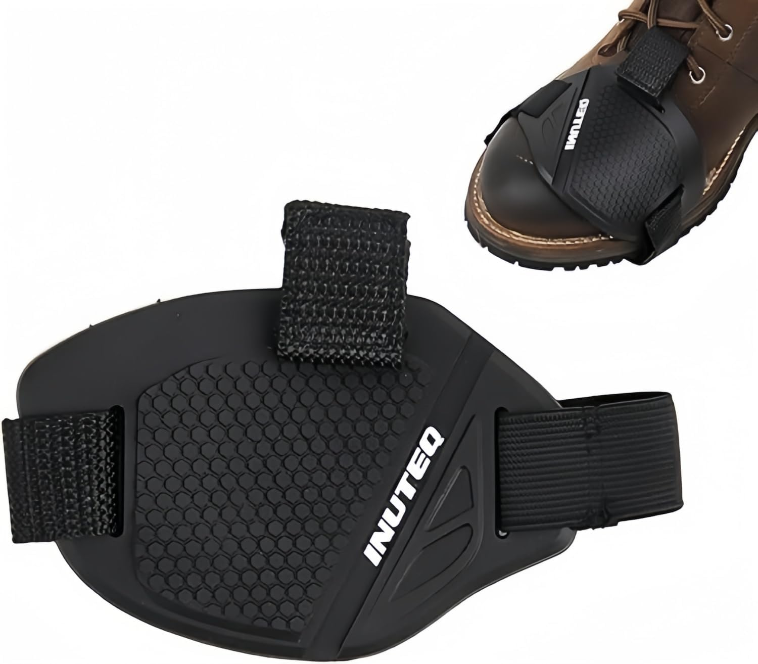 Motorcycle Shoe Protector, Durables Leather Guard, Motorcycle Gear Shift Cover Antiskid Boot Protector, Non Slip Motorbike Footwear Shieldss for Riding (White - B) image number 5