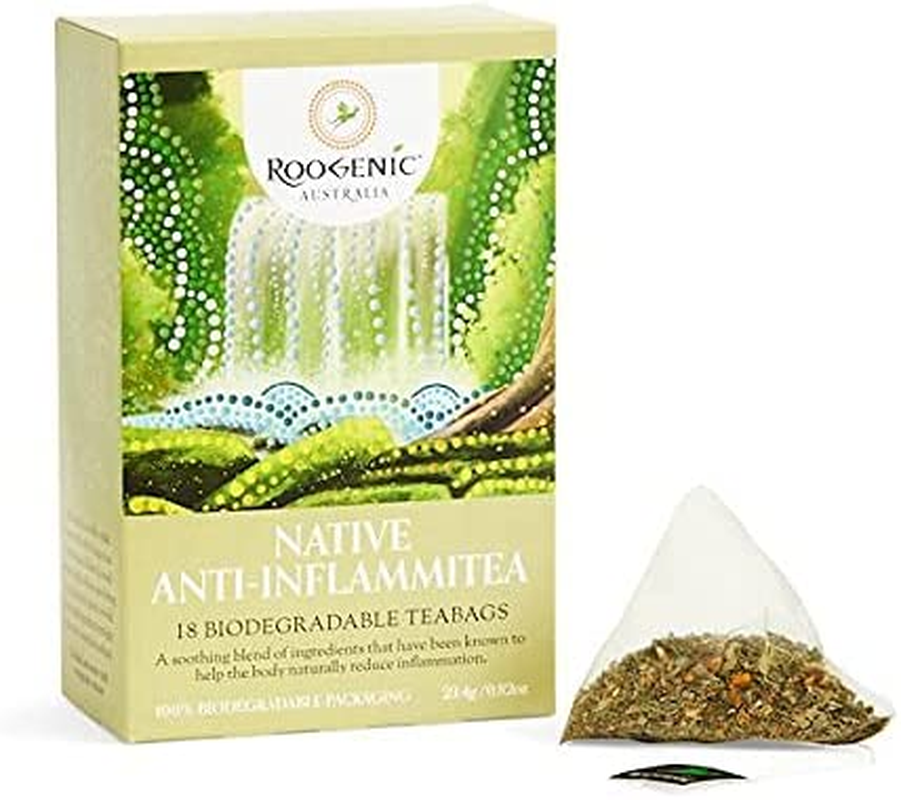 Roogenic Native Anti-Inflammitea Tea Bags in Box, 18 Biodegradable Tea Bags