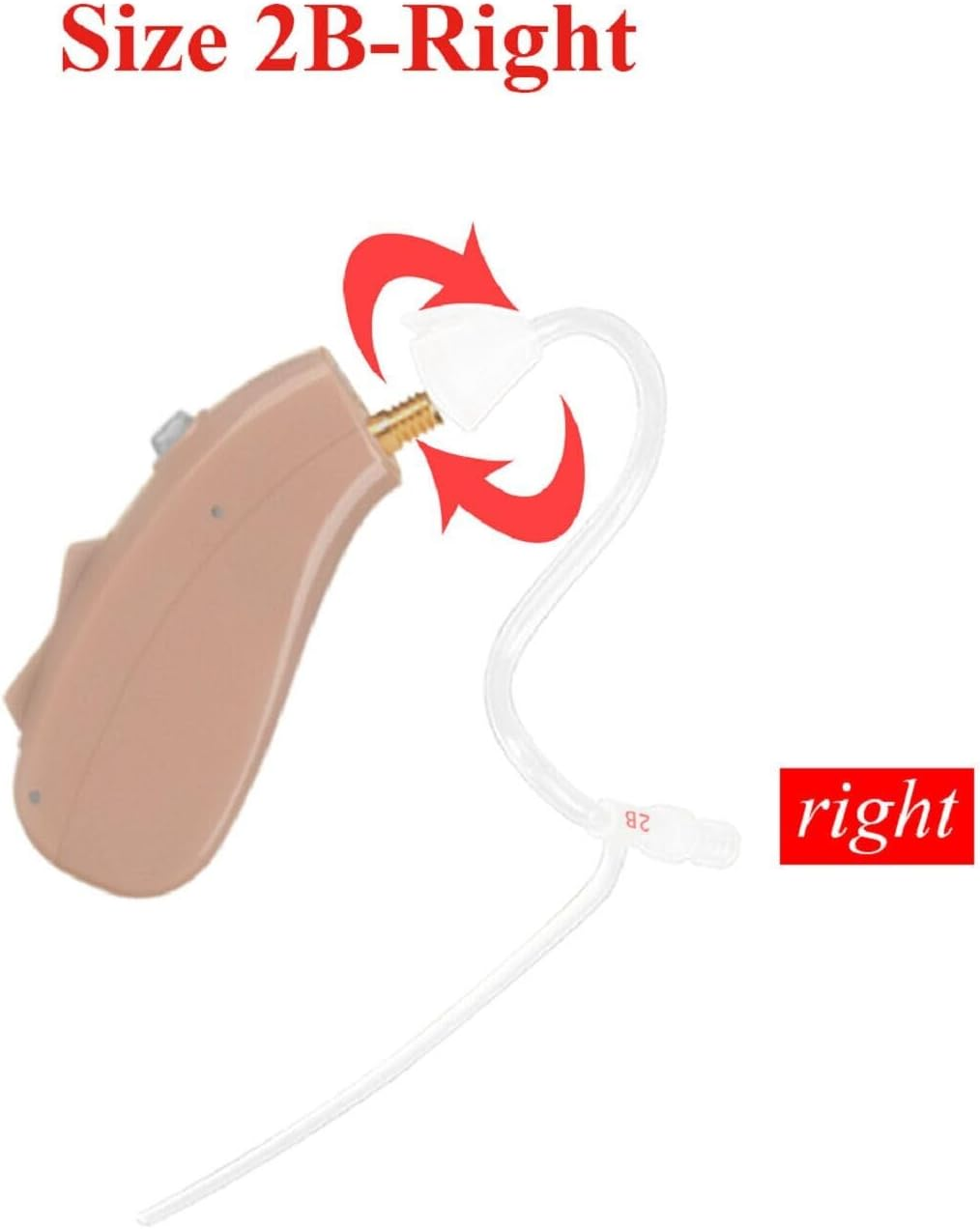 BTE Hearing Amplifier Accessories, 2 Pieces 2B Size Slim Sound Tubes for Right Ear image number 3