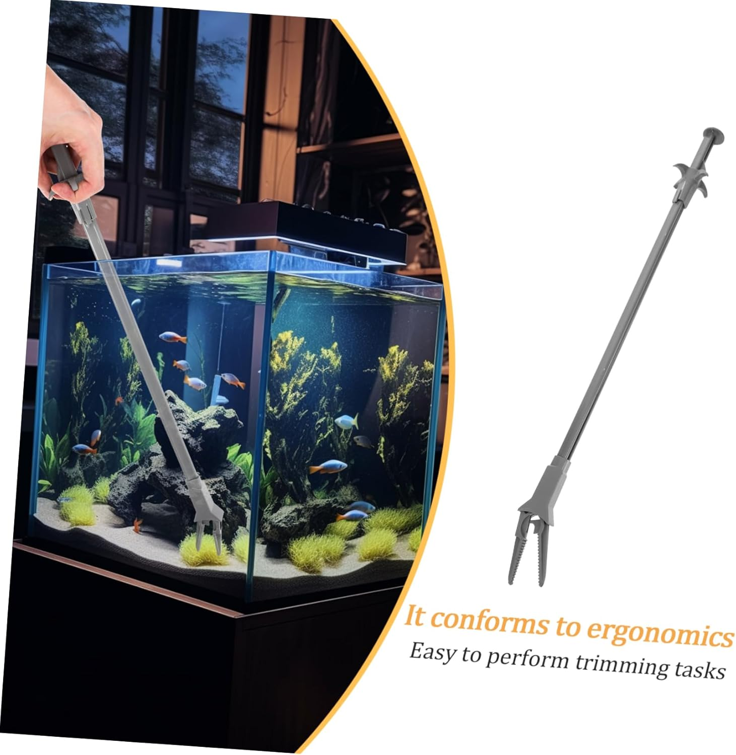 50Cm Aquarium Tweezers Tongs Plastic Aquarium Tongs Plant Maintenance Tool for Fish Tank Aquascaping Plants image number 5