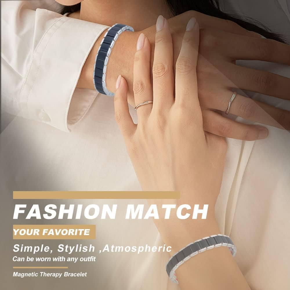 Healthy Bracelet Titanium Bracelet Men Bracelet Mens Magnetic Bracelet Magnet Bracelet for Men Magnetic Bracelet Women Bracelet Magnetic Therapy Bracelets Non-Allergic Bracelets Black Bracelets Gift Bracelets Lovers Bracelets image number 4