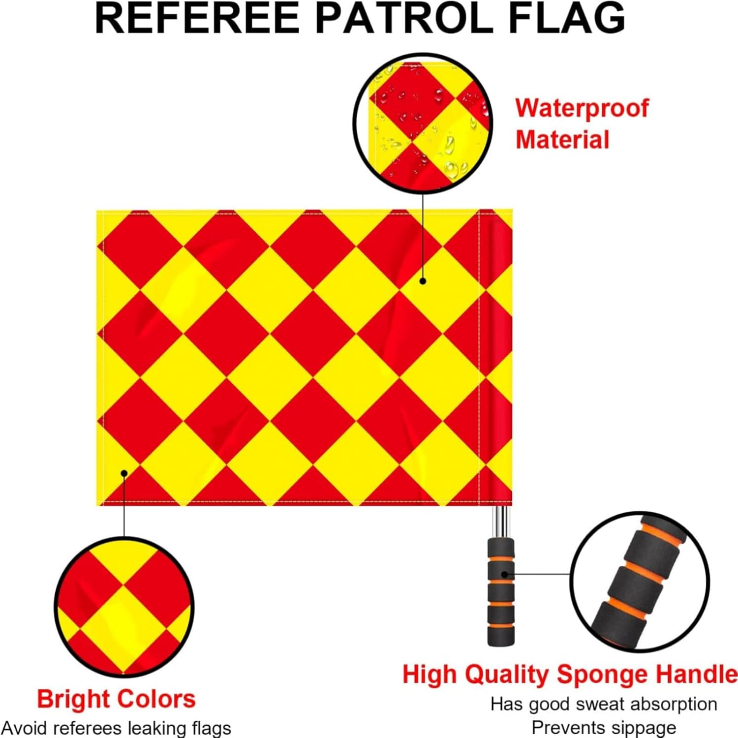 Soccer Referee Flag Set,Match Football Linesman Flags,Red Yellow Cards, Notebook and Pencil, Coach Stainless Steel Whistles