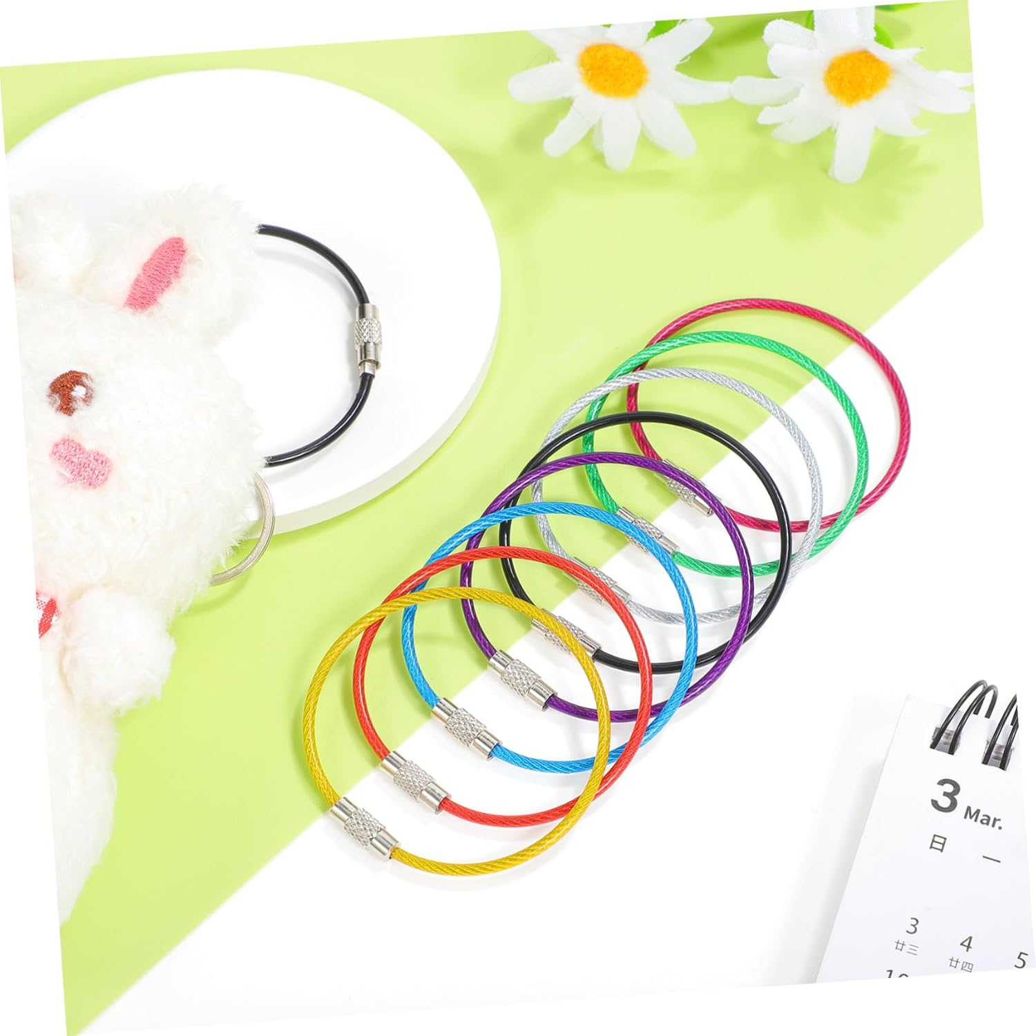 SEWACC 16Pcs Heavy Duty Wire Key Chain Stainless Steel Cable Portable for Outdoor Luggage Tags and Keys image number 5