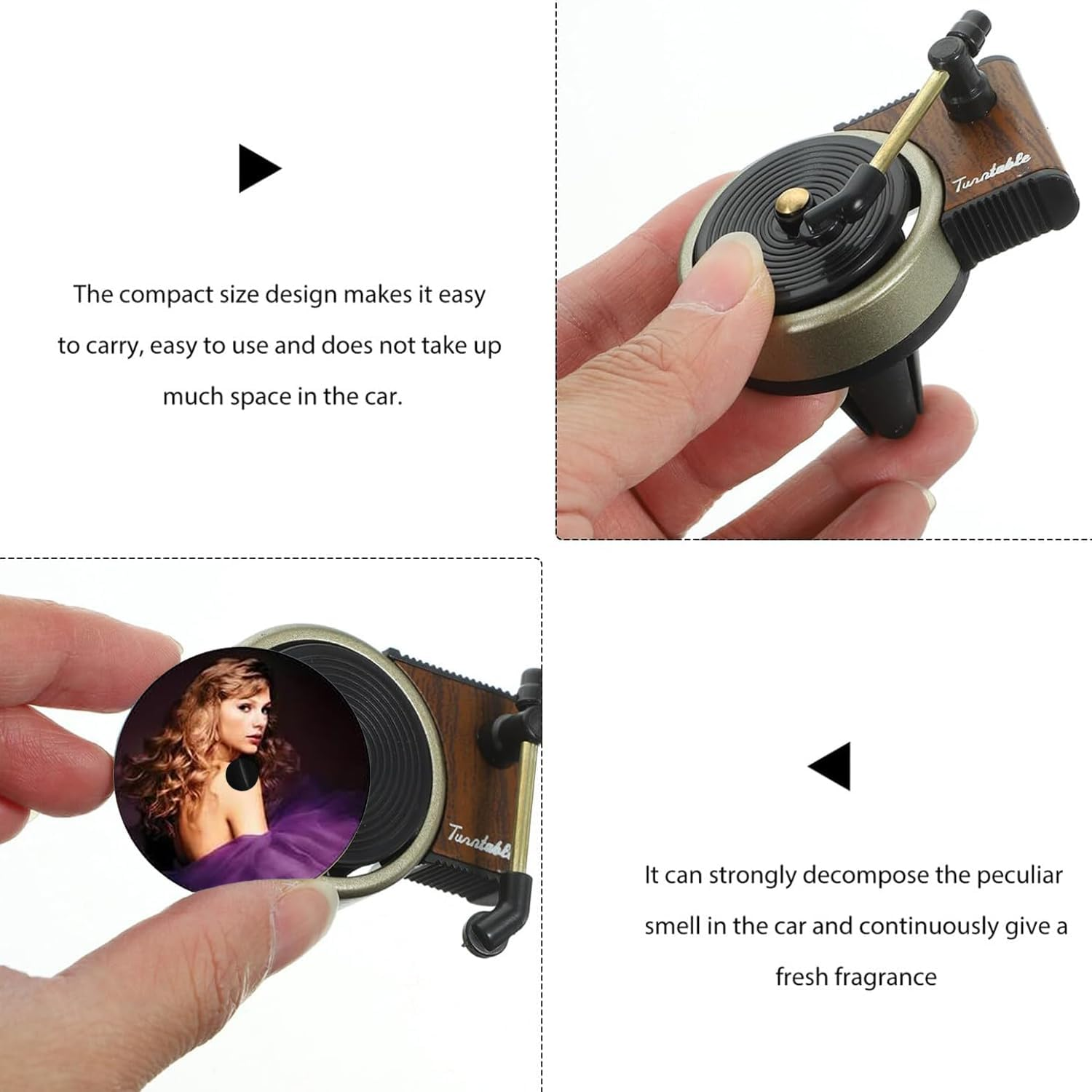 2 Pcs Taylor Car Air Fresheners Vent Clips with 12 Pcs Album Cover Air Fresheners, Retro Style Record Player Air Freshener Car Accessories Decoration, Music Lovers Gift image number 3
