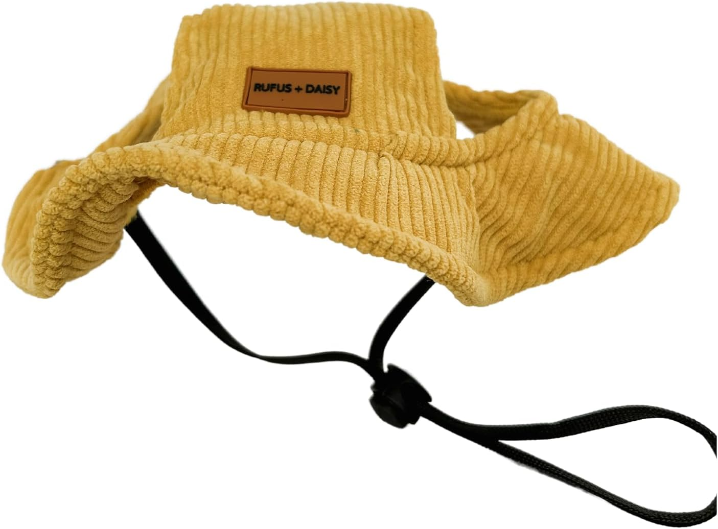 Yellow Corduroy Dog Hat Wide Brim Hat for Pets Outdoor Hat Sun Protection Summer Cap for Small Medium Large Dog (L) image number 4