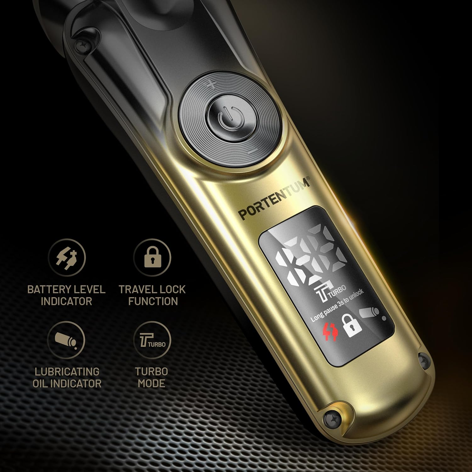 PORTENTUM Professional Hair Trimmer - Set of 21 - LED - Men'S Beard Trimmer - Trimmer for Face and Body - Beard Trimmer - 6 Attachments - 7 Comb Attachments - USB-C - Compact Storage Station image number 6