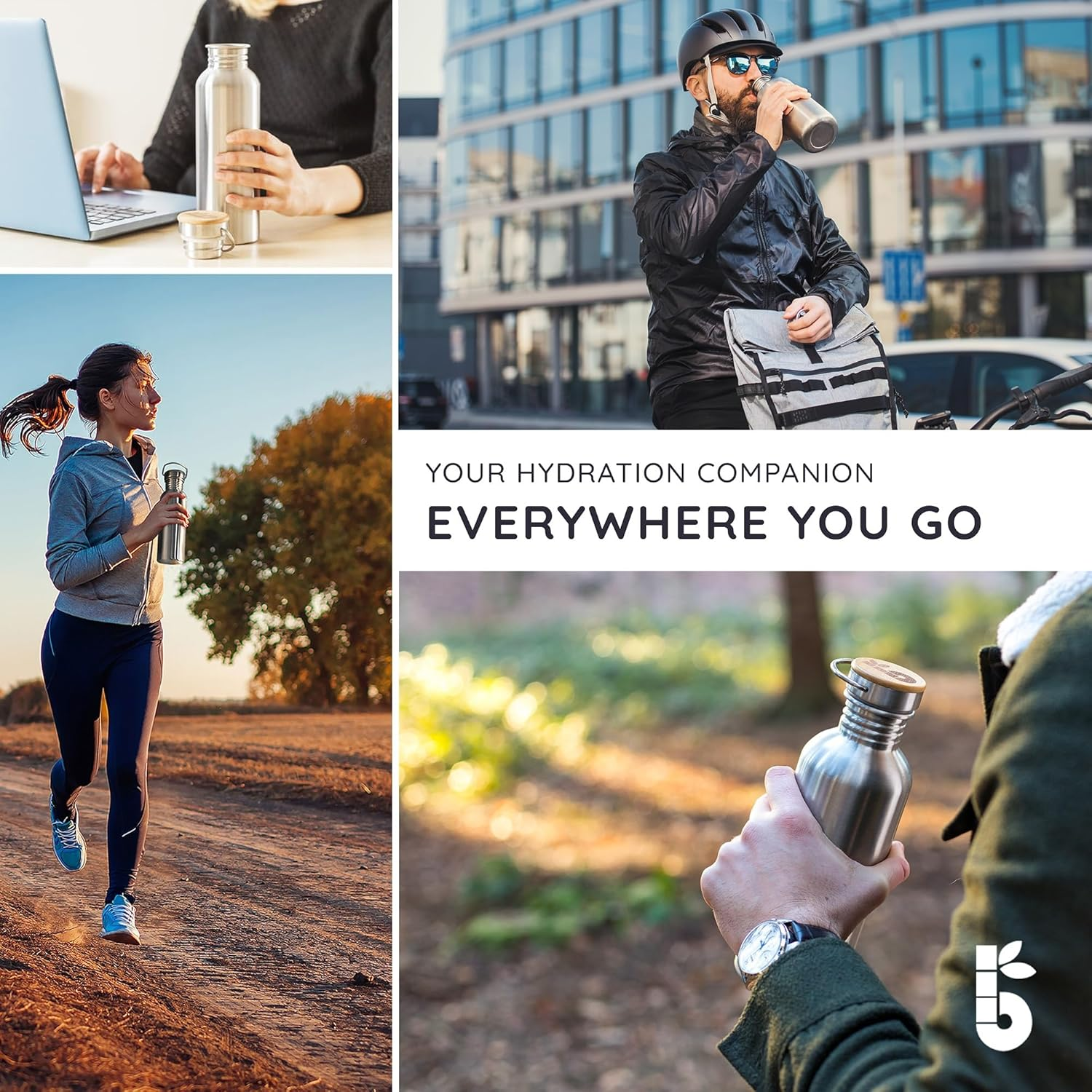 Bambaw 25 Oz Stainless Steel Water Bottle | Metal Water Bottle | Non-Insulated Water Bottles | Reusable Water Bottle | Water Bottles Stainless Steel | Steel Water Bottle | Water Bottle 750 Ml image number 6