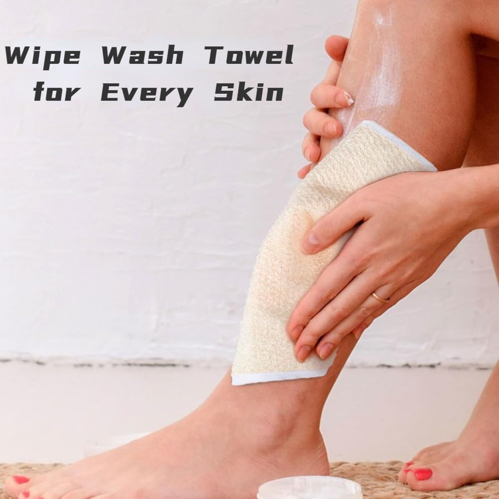 6 Pack Exfoliang Face and Body Wash Bath Scrub Soft Weave Bath Towel Massage Cloth for Women and Man, Two Sides image number 5