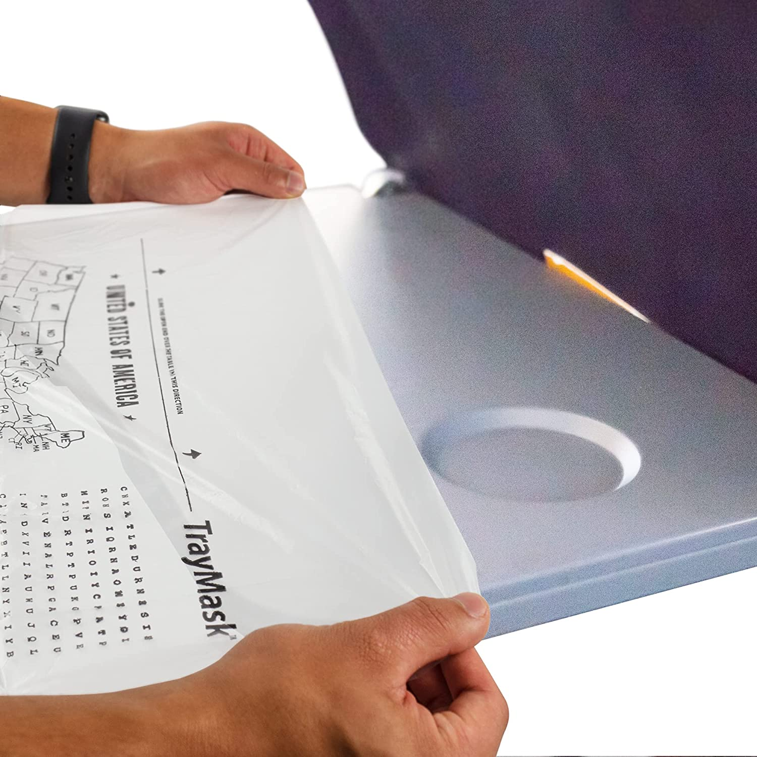 Traymask Disposable Tray Table Cover | Must Have Airplane Travel Essentials | Perfect for Toddlers, Kids and Adults Travel Accessories | Provides a Fresh/Clean Layer of Protection | 10 Pack image number 4