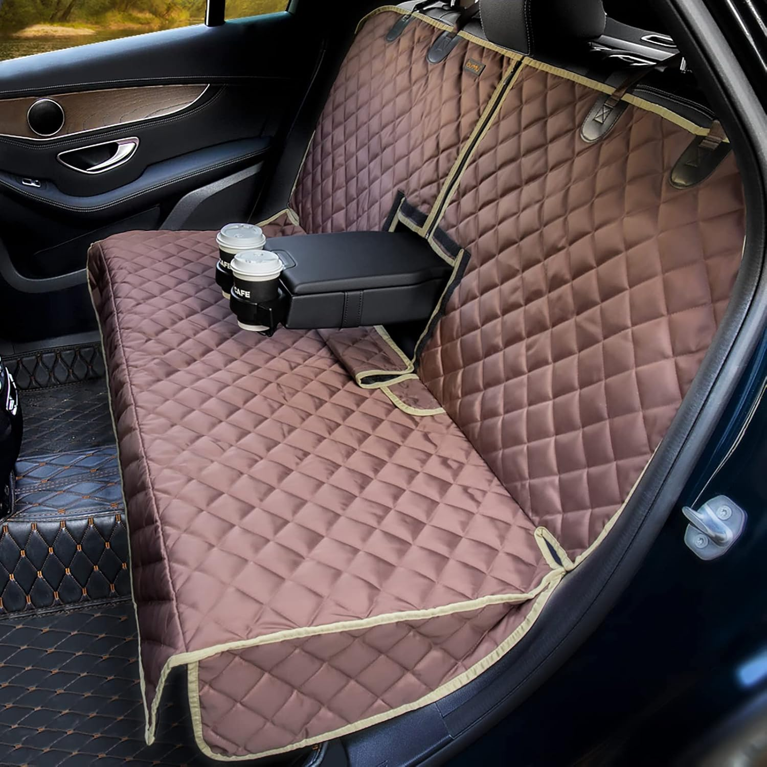 Ibuddy Bench Dog Car Seat Cover for Car/Suv/Small Truck, Waterproof Back Seat Cover Protector for Kids without Smell, Heavy Duty and Nonslip Pet Car Seat Cover for Dogs, Machine Washable