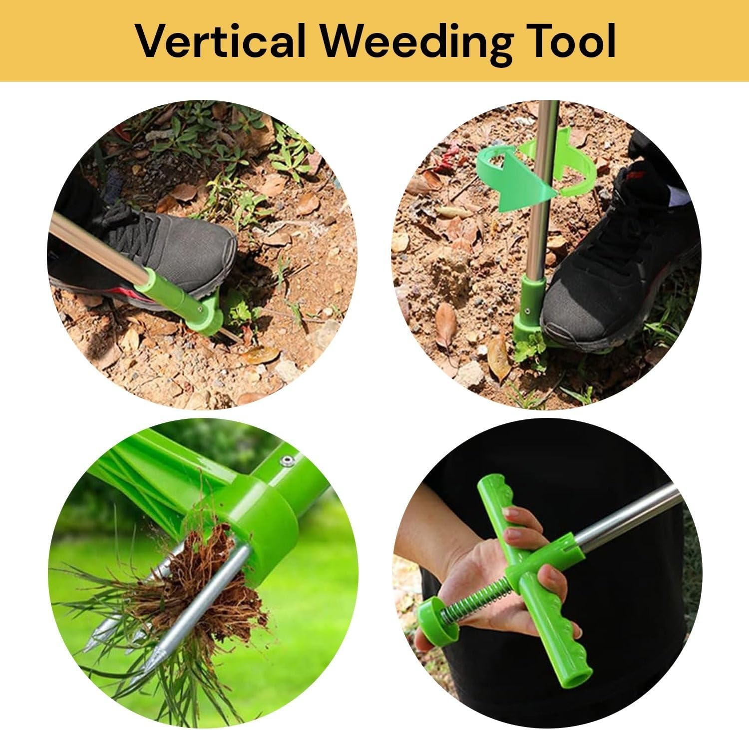 Spendeal Weed Puller Tool, Stand up Weeder with Long Handle and 3 Claws, Hand Weed Remover Grabber for Garden, Dandelion Root Puller Tool for Lawn and Soil &ndash; Manual Weeding Tool image number 2