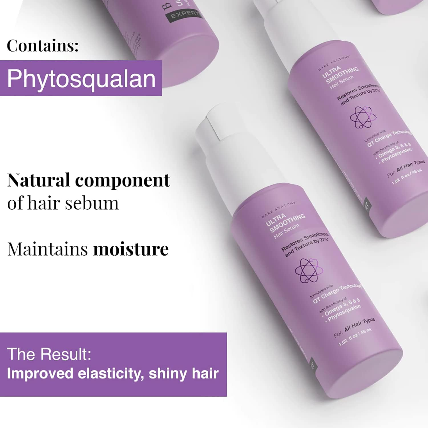 Bare Anatomy Expert Ultra Smoothing Hair Serum | Smoothens, Repairs and Strengthens Hair | for Damaged, Dull Hair | 45 Ml image number 4