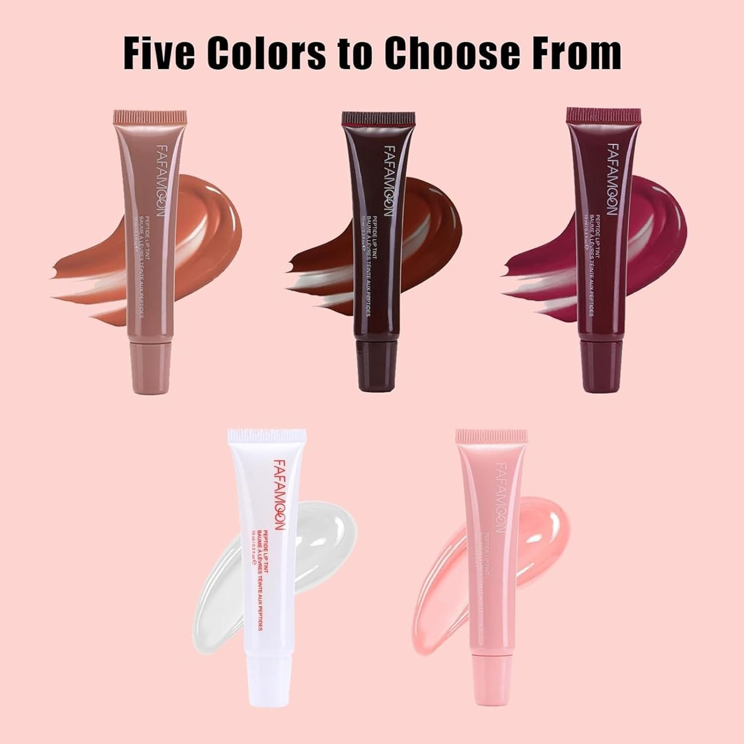 Long Lasting Lip Gloss, 5 Colors Lip Gloss, Peptide Lip Tint, Lip Tint, Lip Gloss, Lip Plumper Gloss, Nourishing Lip Care Oil Naturally Plump (D) image number 1