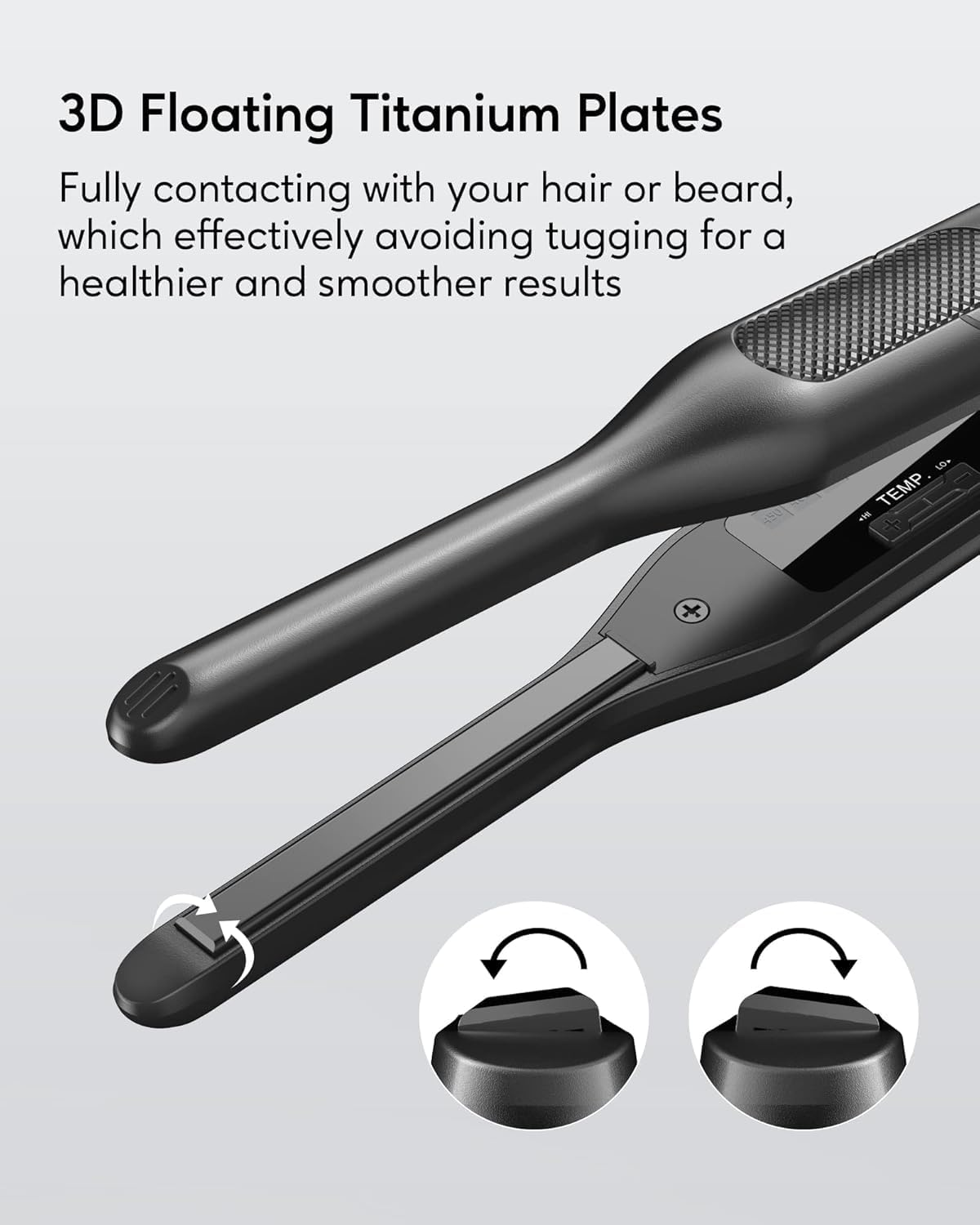 Telfun Pencil Flat Iron, 3/10" Small Iron for Short Hair, Pixie Cut and Bangs, Tiny Beard Straightener with Dual Voltage & Adjustable Temp, Mini Hair Edges Heating up in 15S image number 3