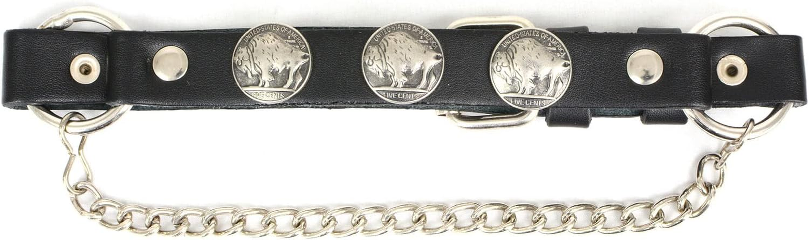 Milwaukee Leather MLA3002 Silver Vintage Buffalo Coin Biker Chain for Motorcycle Boots image number 4
