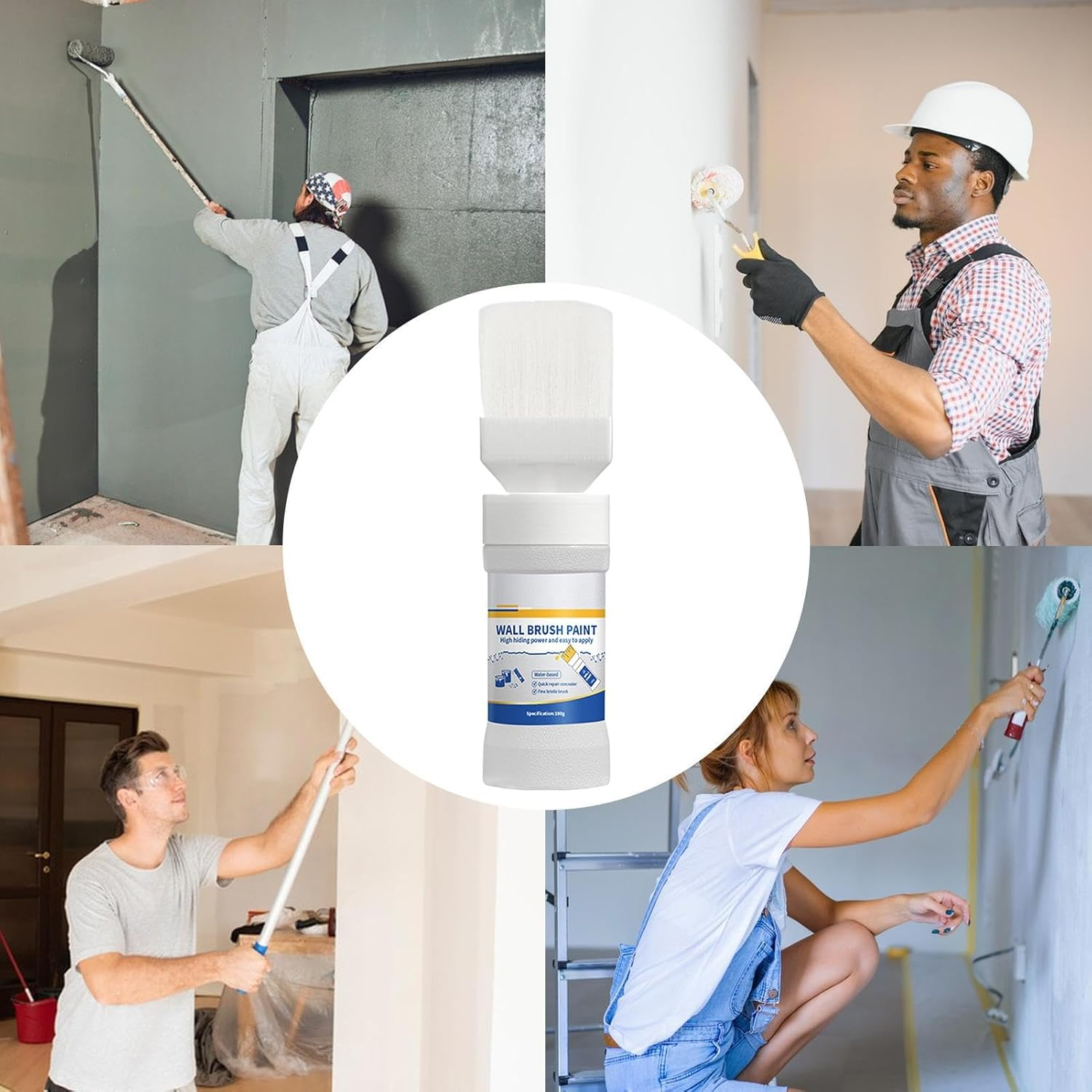 Wall Repair Paste, Safe Wall Touchup Paint, White Ceiling Paint, Wall Touchup Kit, Wall Stain Remover Paint, Paint with Brush for Walls, Home Wall Repair Kit, 180G Wall Repair Paste image number 1