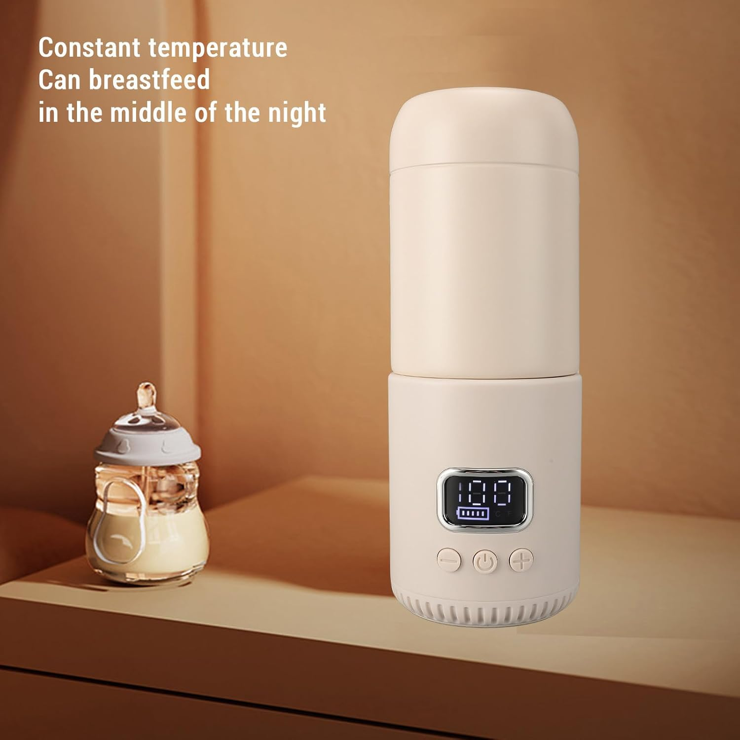 Portable Milk Warmer for Travel, Cordless Bottle Warmer with 18000Mah Battery, 400 ML Capacity, Maximum Temp to 55℃, Fast Heating for Breastmilk and Formula, Milk Warmer image number 5