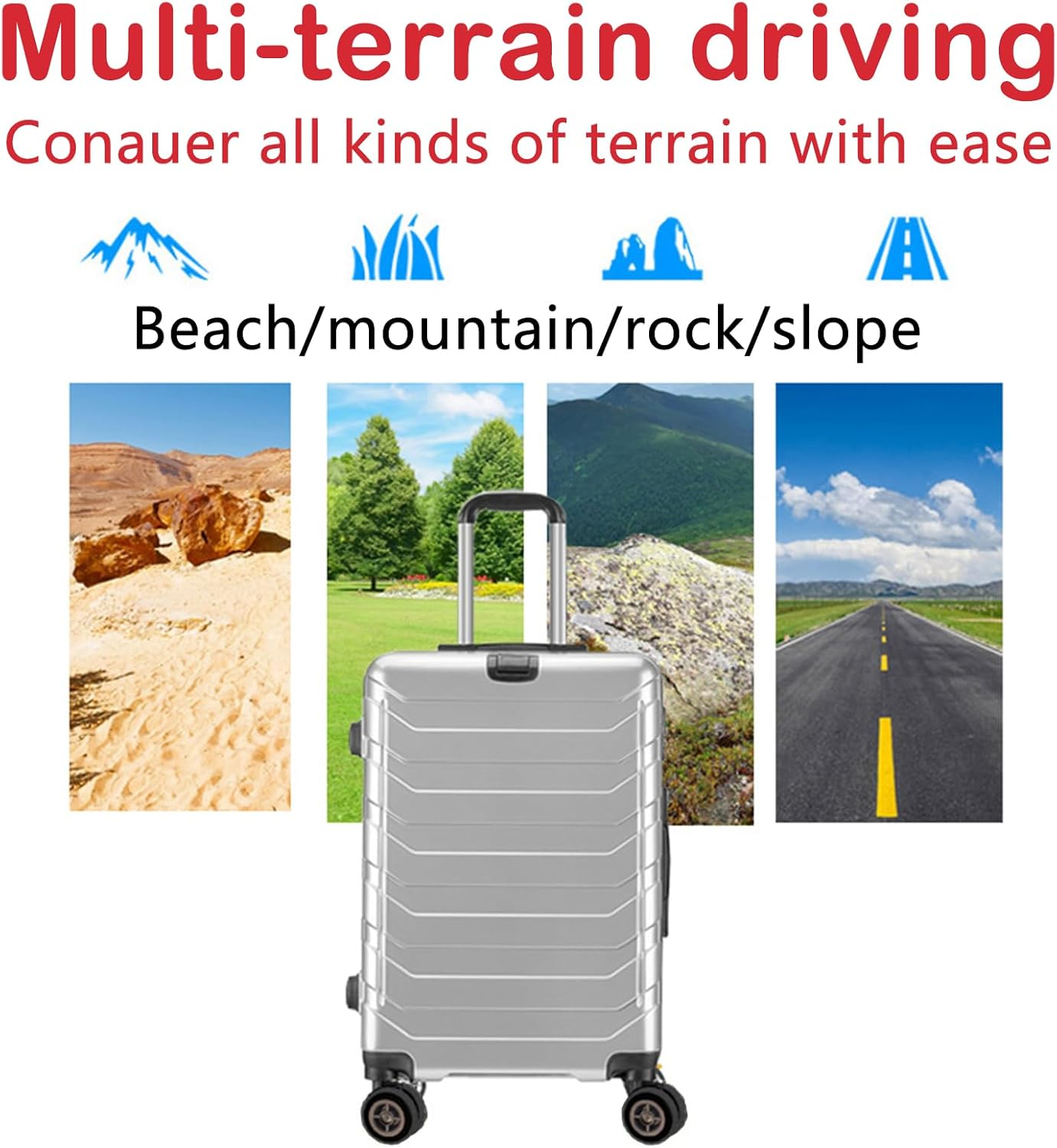 ACTIMED 8Pcs Silicone Luggage Wheel Covers - Silent Protection Suitcase Wheel Protector Covers (Black), Black, L, Scriptures image number 3