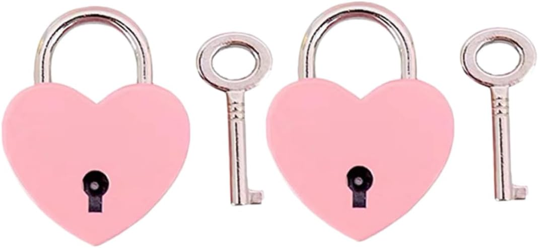 EXHUMKY 2Pcs Security Padlock for Travel and Home Small Locks Heart Shape Mini Diary Locks for Dorm and Door image number 6