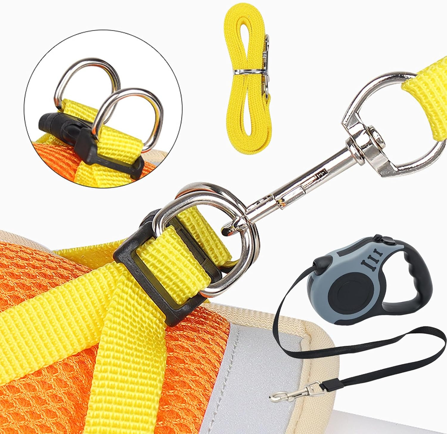 Cat Harness Set with Lead, Automatic Cat Harness with 3 M / 9.84 Feet, Cat Lead, Adjustable, Escape Proof Cat Harness, Escape Proof with Lead and Night Reflector, Soft Cat Vest