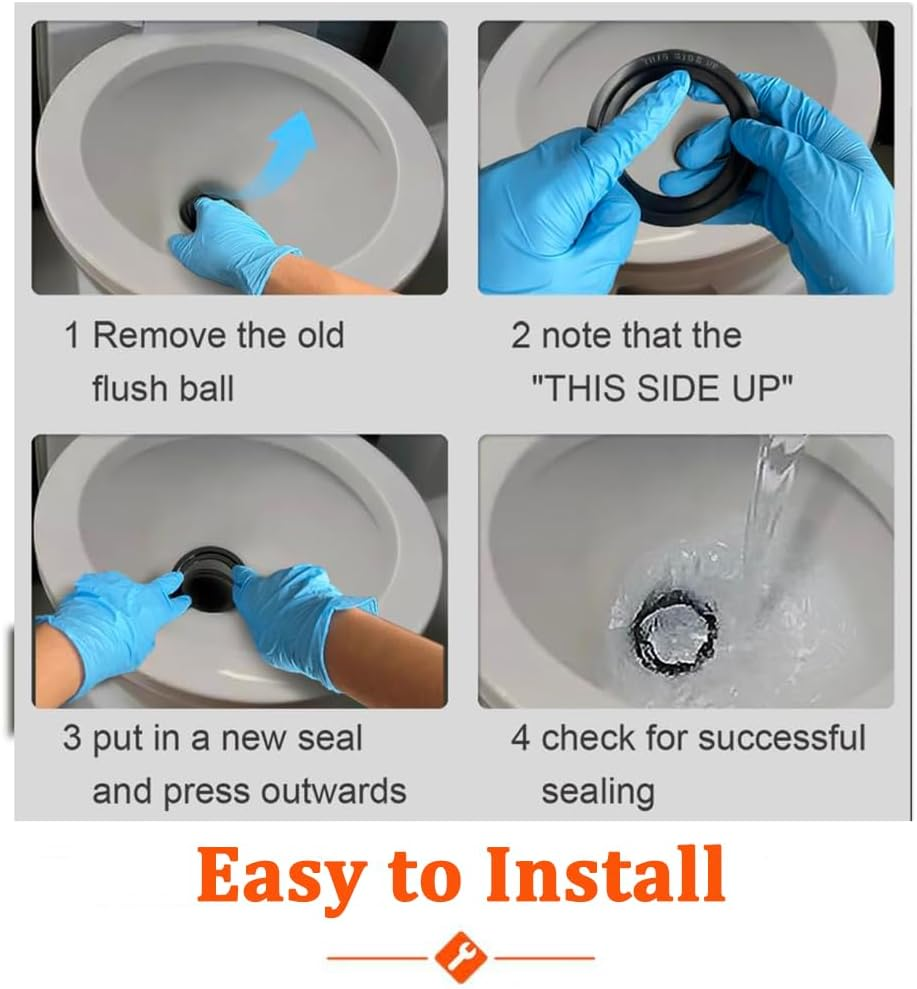 RV Toilet Flush Ball Seal Kit 2-Pack for Dometic 300 310 320 Toilets,Premium 385311658 Replacement Gasket,For Leaks & Odors in RV Camper Travel Trailer image number 4