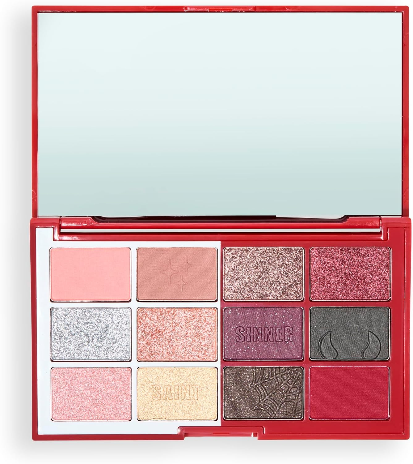Revolution Beauty Truly Sinful Blood Eyeshadow Palette, Halloween Face & Eye Costume Makeup, 12-Pan with 3D Blood Drip Case, Vegan & Cruelty-Free image number 4