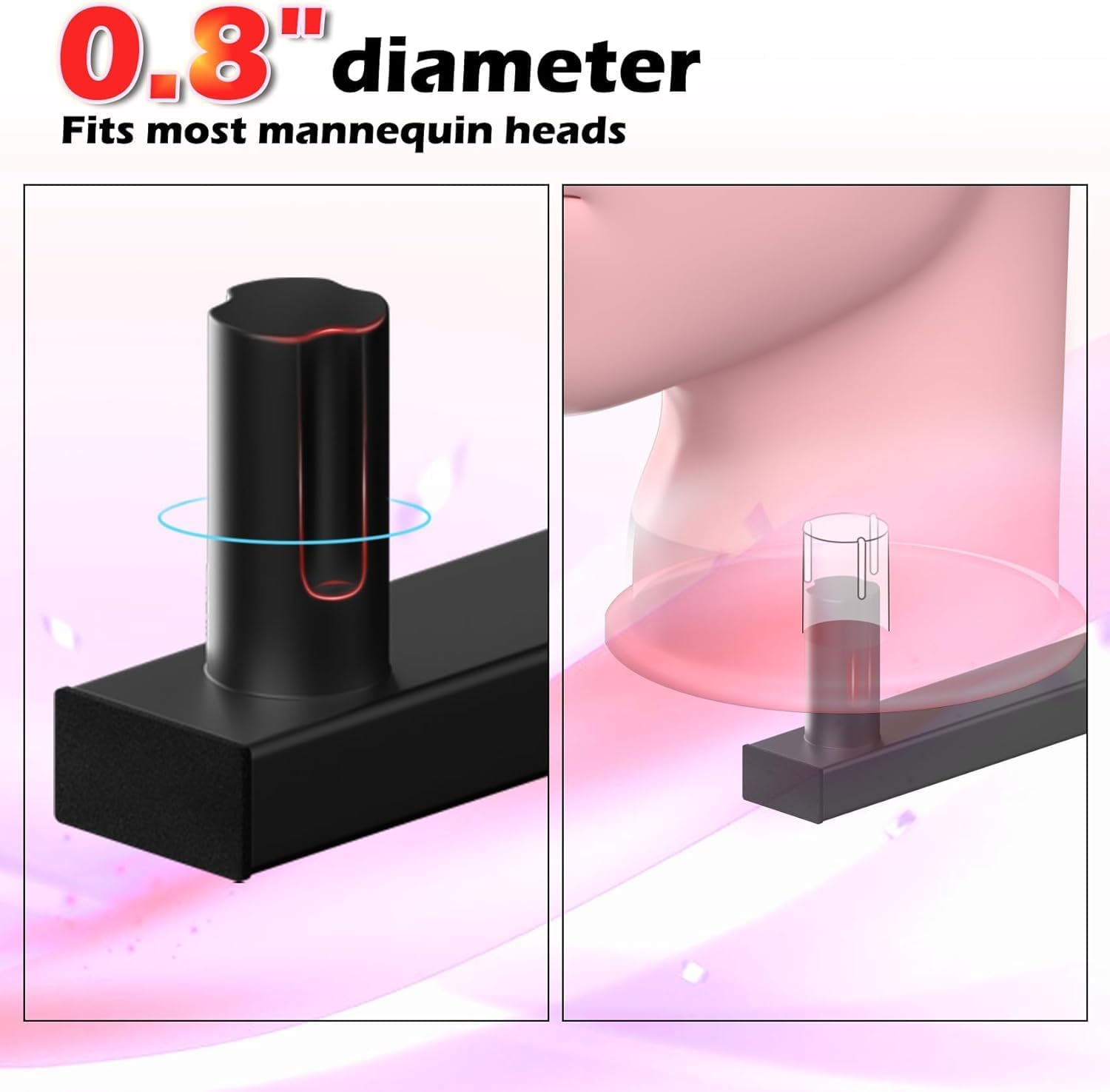 Lhysn Wig Stand Wall Mount, Hanging Wig Holder Head Wig Rack for Multiple Wigs Storage for Mannequin Head (4 Pcs) image number 6