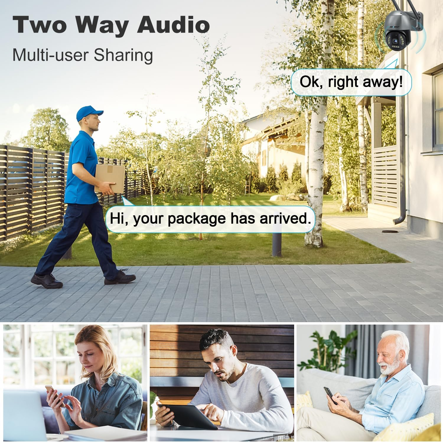 [Dc&Poe] 4K Wifi Security Camera Outdoor, GENBOLT 8MP Floodlight Home Surveillance CCTV IP Camera with Auto Tracking, Human/Vehicle Detection image number 4