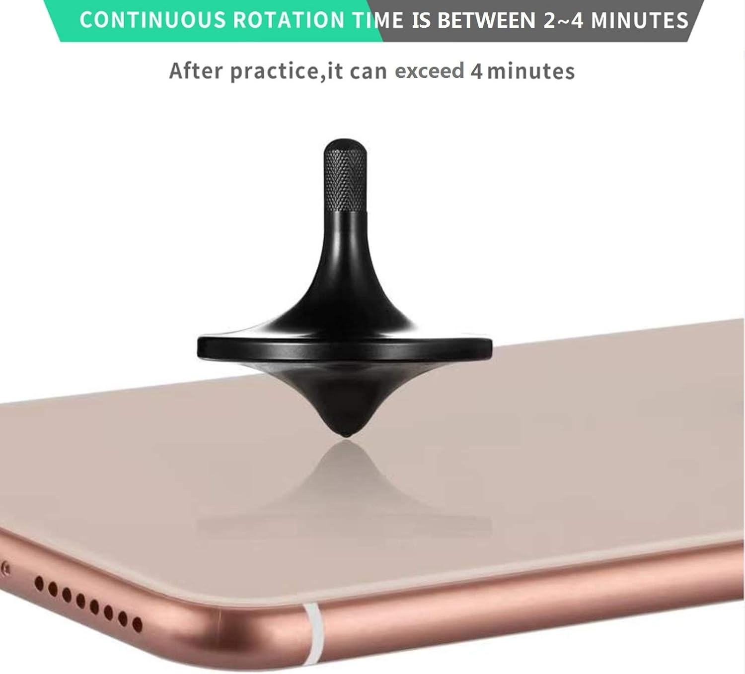 Stainless Steel Spinning Top, Premium Exquisite Perfect Balance Well Made Metal Desk EDC Little Fidget Toy, Spin Long Time over 5 Minutes, Great Value (Black, Medium Diameter 29Mm) image number 6