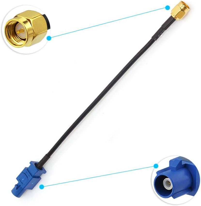 Eightwood Fakra C Plug to SMA Plug Male Car GPS Antenna Cable 6 Inch for Vehicle GPS Navigation Radio Stereo Head Unit GPS Receiver