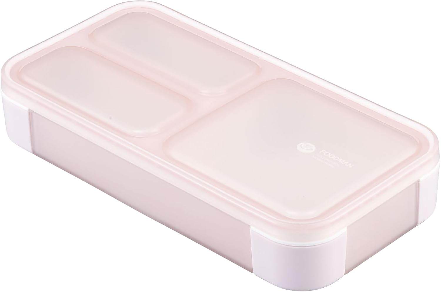 Foodman DSK Bento Box, Standing and Carrying, Slim Bento Box, 13.5 Fl Oz (400 Ml), Antibacterial, Light Pink, Securely Secured with 4-Point Locks, W-Sealing to Prevent Leakage - Antibacterial Burgundy image number 2