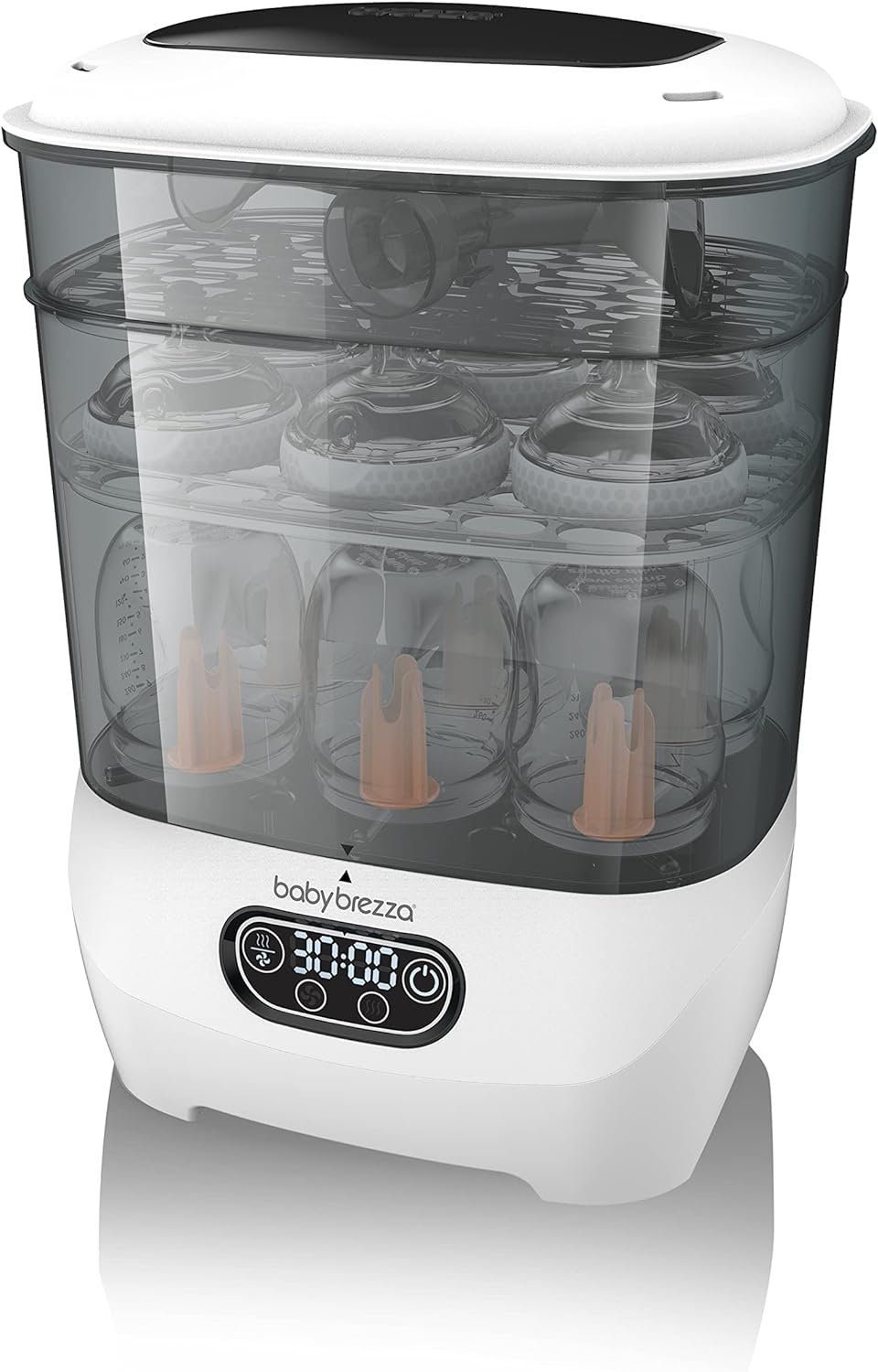 Baby Brezza Baby Bottle Sterilizer and Dryer Advanced &ndash; Electric Steam Sterilization Machine &ndash; Universal Sterilizing for All Bottles: Plastic + Glass + Pacifiers + Breast Pump Parts - HEPA Filtration (White) image number 3