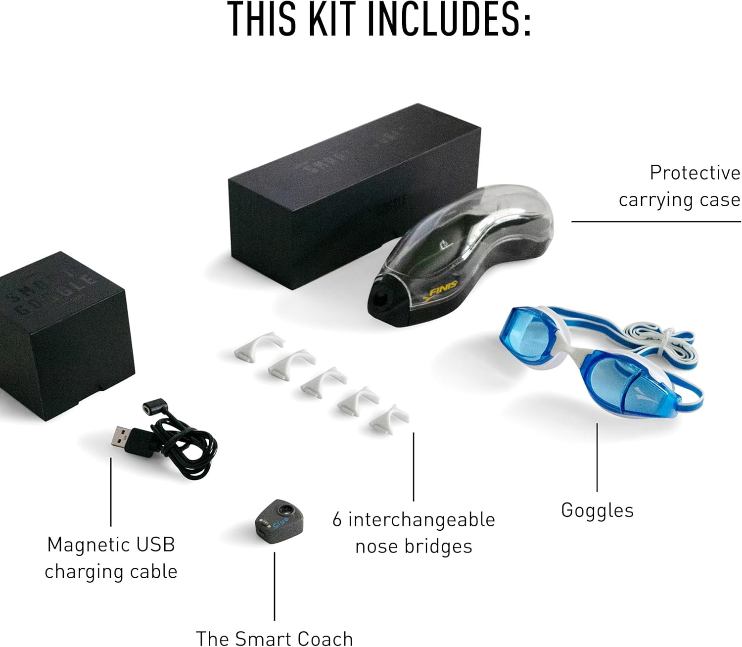 FINIS Smart Goggle Kit W/Smart Coach Display - Tracks Laps, Splits & Stroke Rate - Unisex Swim Fitness Tracker image number 3