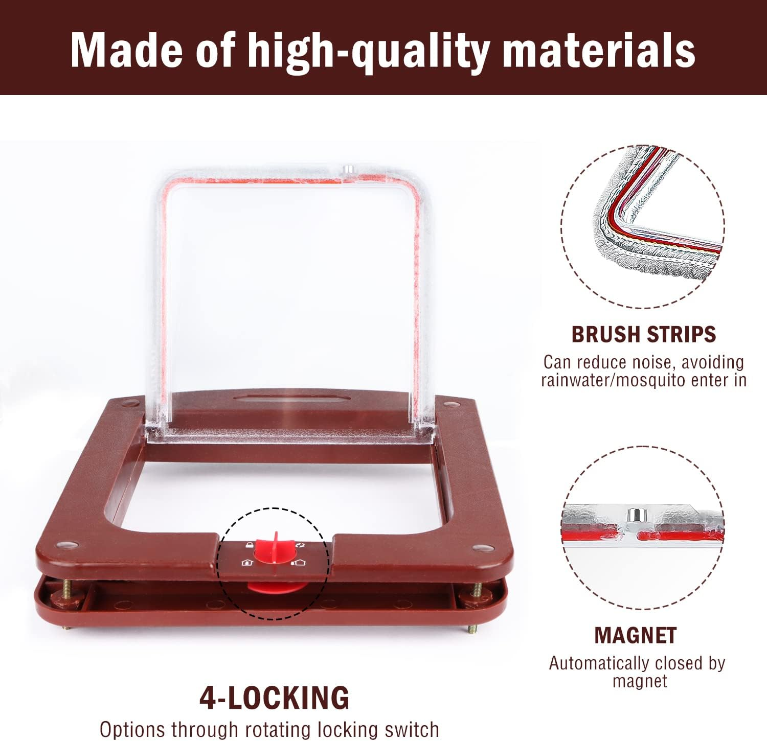 AKONE Cat Flap Cat Door Cat Flap Large Cat Flap for Interior Door Windproof Quiet Cat Door for Cats (B) image number 3